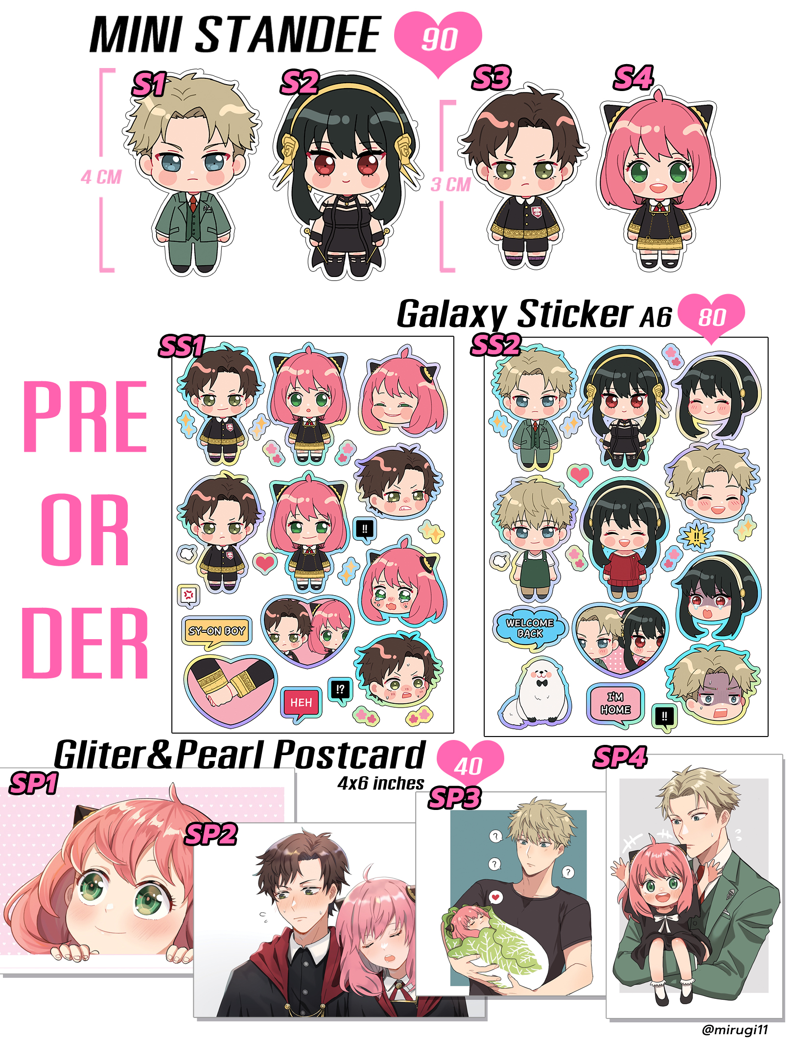 Spy x Family Mini standee & Post card & Sitcker