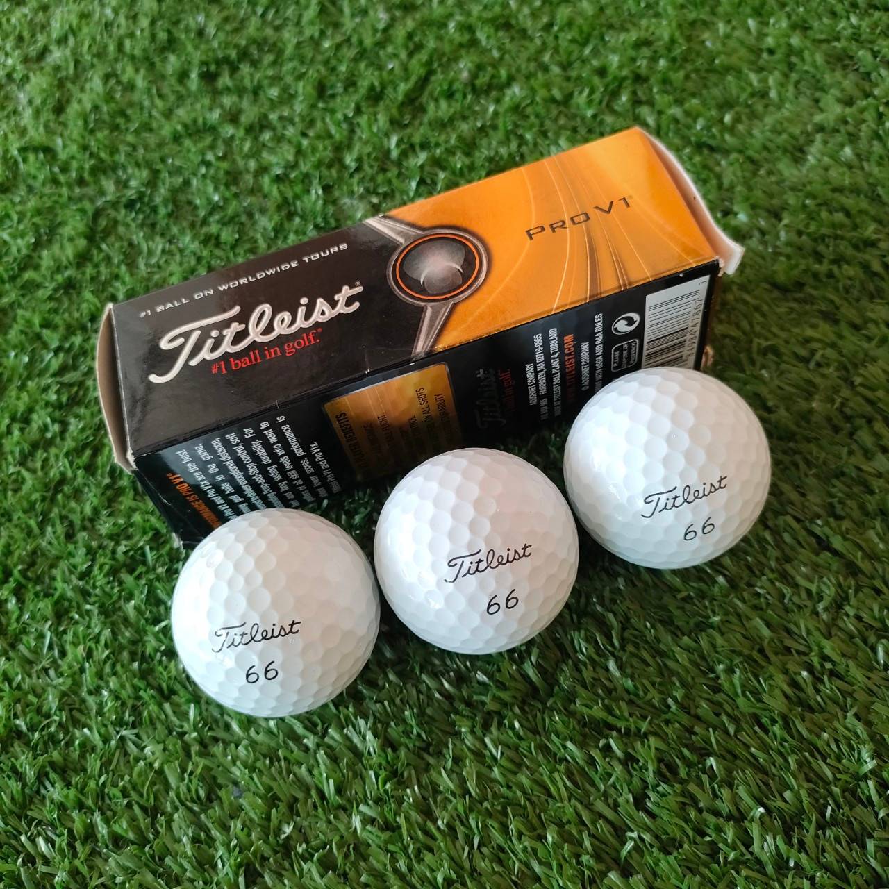 ลูกกอล์ฟ TITLEIST PRO V1 1 หลอด มี 3 ลูก ลูกใหม่ เลขสวย 66 มีหลอดเดียว