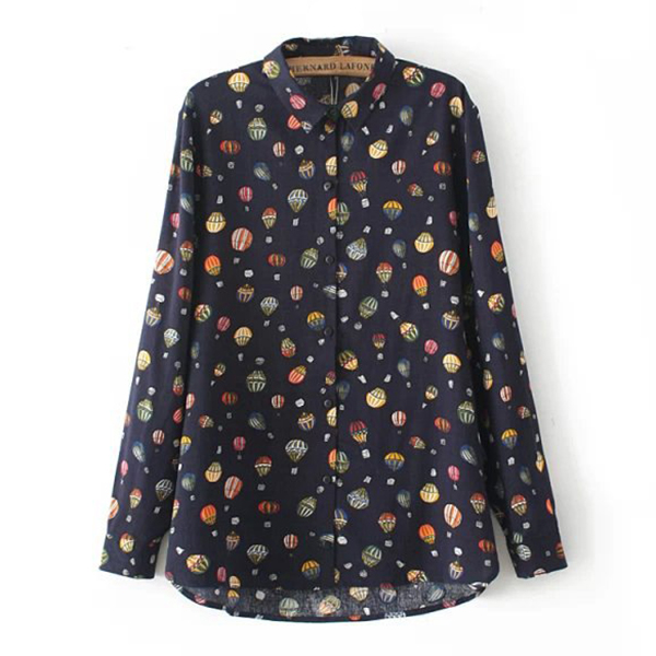 [SALE] เสื้อเชิ้ตแขนยาวลายบอลลูน-12145