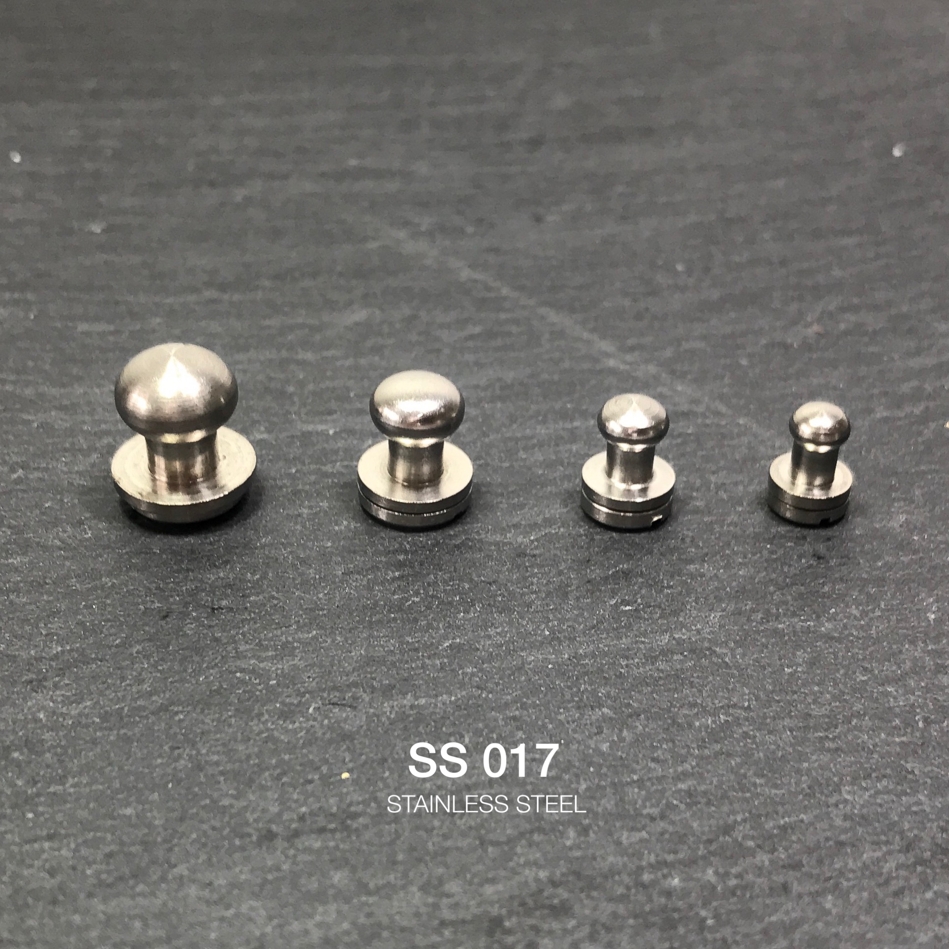 SS017 หมุดนมหนู หมุดกระเป๋า สเตนเลส *ราคาต่อชิ้น**อะไหล่เครืองประดับ อุปกรณ์งานหนัง leatherbrass