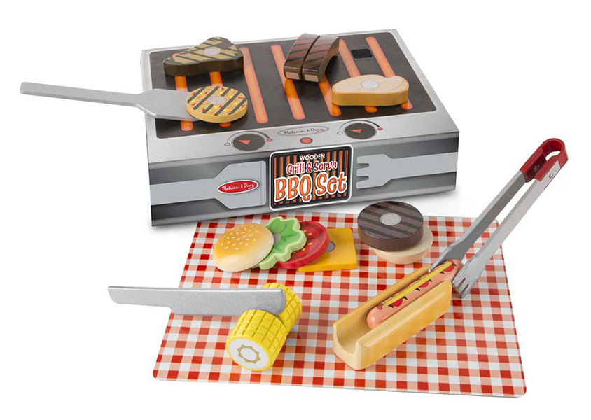 ชุดปิ้งย่างบาร์บีคิว ส่งเสริมการเล่นอย่างมีจินตนาการ Wooden Grill & Serve BBQ Set Melissa&Doug, ของเล่นเสริมพัฒนาการ, ของเล่น