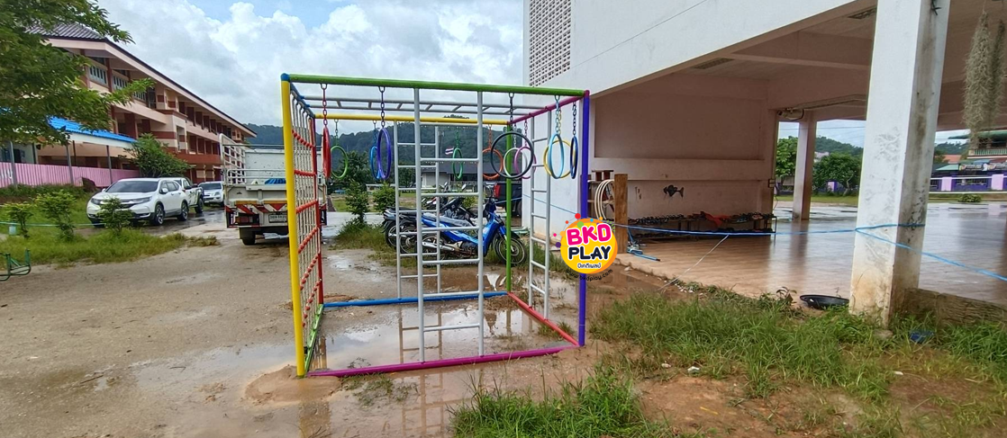 ชุดลูกเต๋า ปีนป่ายรวมA พร้อมบาร์โหน บาร์ไต่ ปีนป่ายเชือก เครื่องเล่นสนามเหล็ก เครื่องเล่นสนามกลางแจ้ง OutdoorPlayground