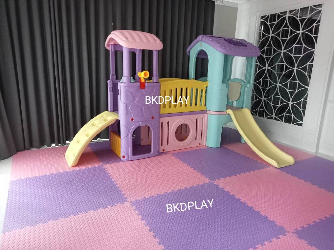 ส่งฟรี บ้านสไลเดอร์ปีนป่าย บ้านน้อย2ชั้น คละสี เลือกสีได้ ราคาต่อ1ชุด กระดานลื่นเด็ก เครื่องเล่นสนามกลางแจ้ง-ในร่ม พร้อมส่ง