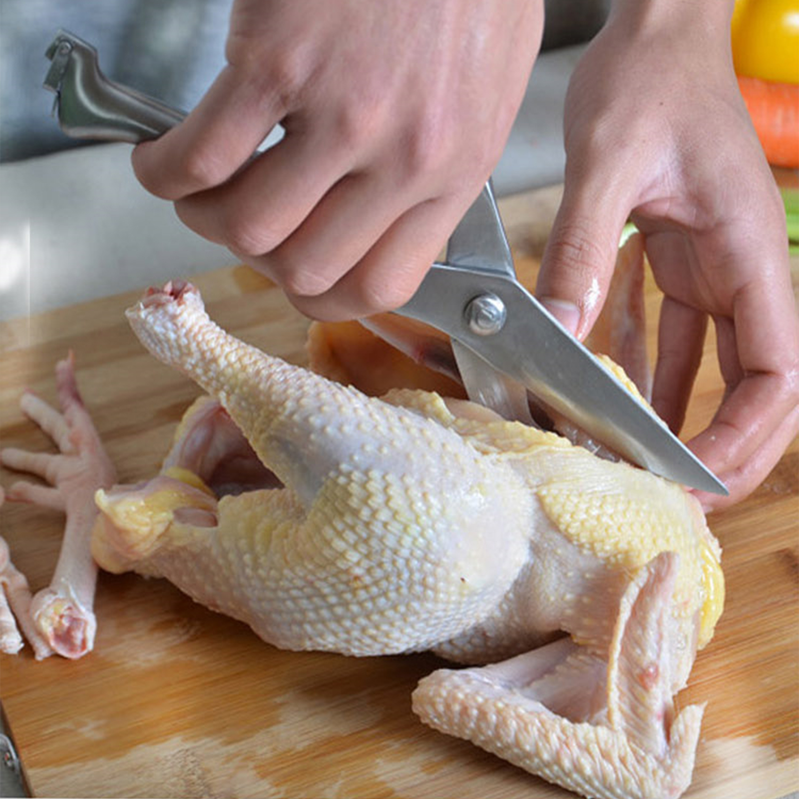 กรรไกรตัดโครงไก่ สแตนเลสอย่างดี ด้ามจับ ABS / ด้ามจับสแตนเลส ปลอดภัยกับอาหาร ไม่มีสารตักค้าง