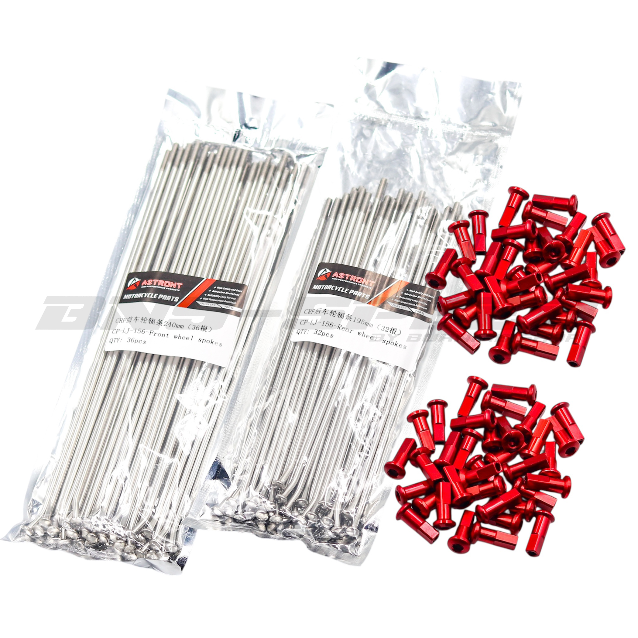 ซี่ Astront Stainless Spokes & Nipples Red Set 21"/18" - CRF250/300L RALLY