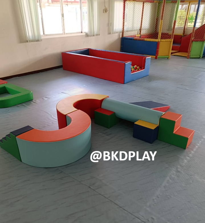 ชุดตัวSสูง45ซม. ทางเดินฝึกการทรงตัว-พัฒนาการนุ่มนิ่ม8ชิ้น ทางเดิน pvc, ตัวS เบาะนุ่มนิ่ม หนัง soft play, indoor playground เครื่องเล่นสนามในร่ม kidzone มุมเด็ก