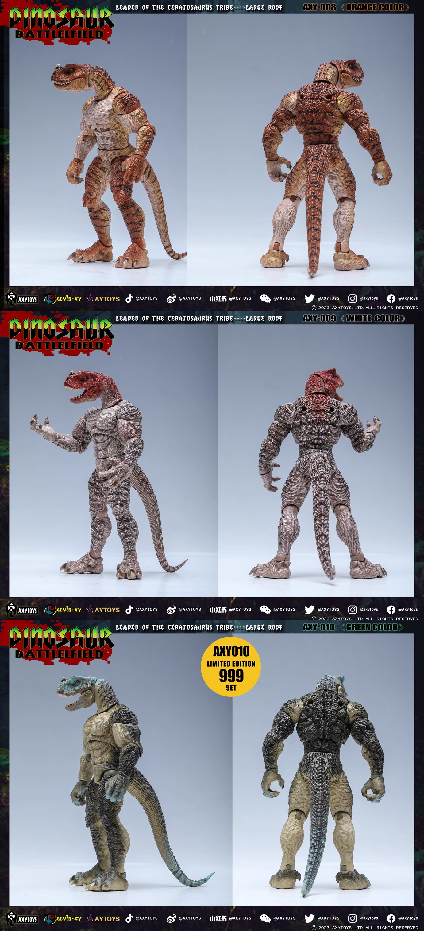 [สั่งจอง] AXYTOYS - Dinosaur Battleground Carnivorous Tribe Ceratosaurus (20Cm)