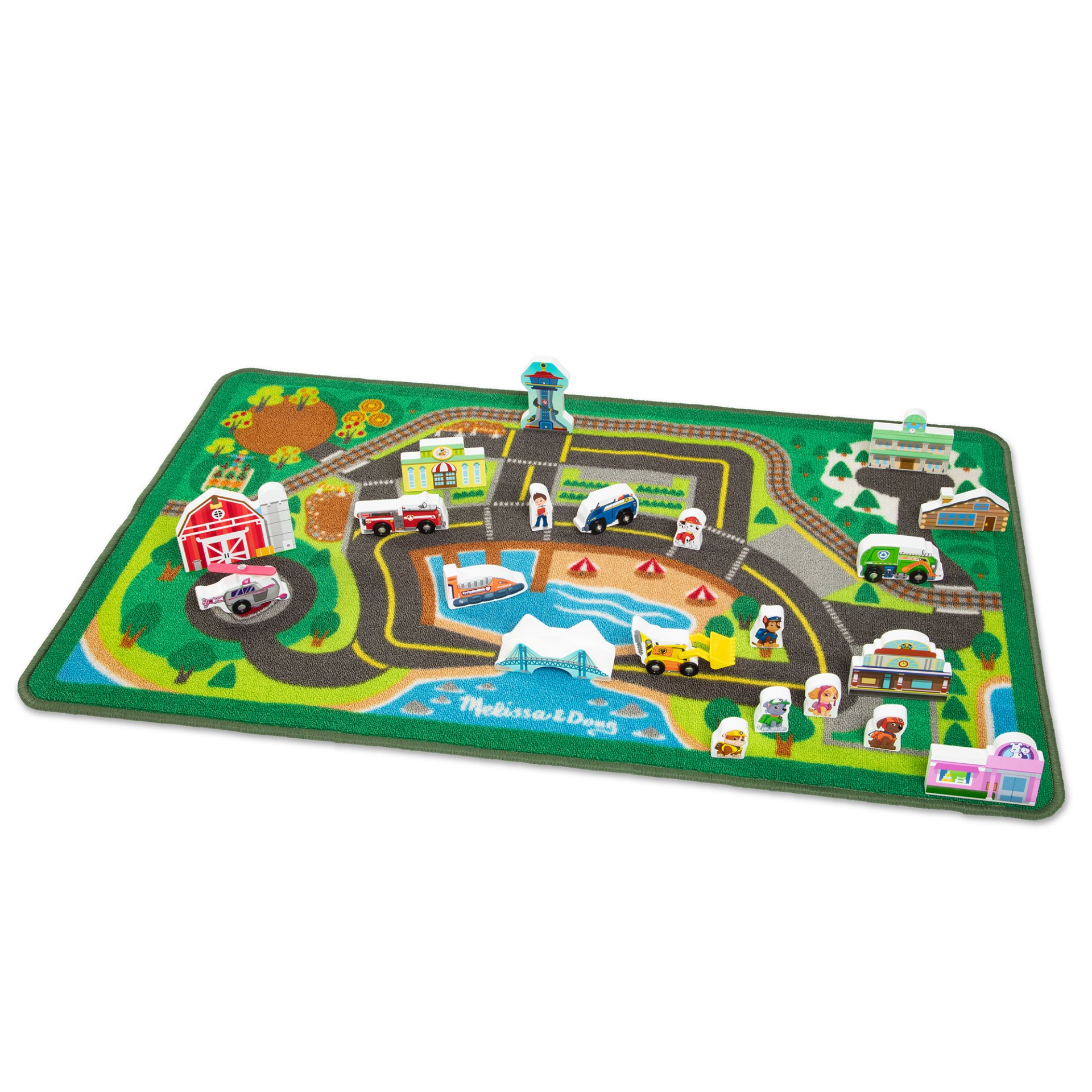 ชุดพรมดีลักซ์ Chase ขนาด 112 x 66 cm Melissa & Doug X PAW Patrol Activity Rug Chase Adventure