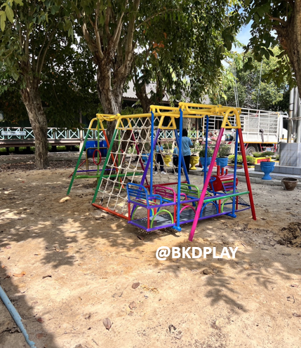 เครื่องเล่นสนามกลางแจ้ง ชุดรวมรถไฟ, ประกอบด้วยสไลเดอร์รถไฟโยกปีนป่ายและชิงช้าม้าโยก OutdoorPlayground,ผลิตเครื่องเล่นสนาม,เครื่องเล่นงบสพฐ.ประชารัฐ ราคาโรงงาน