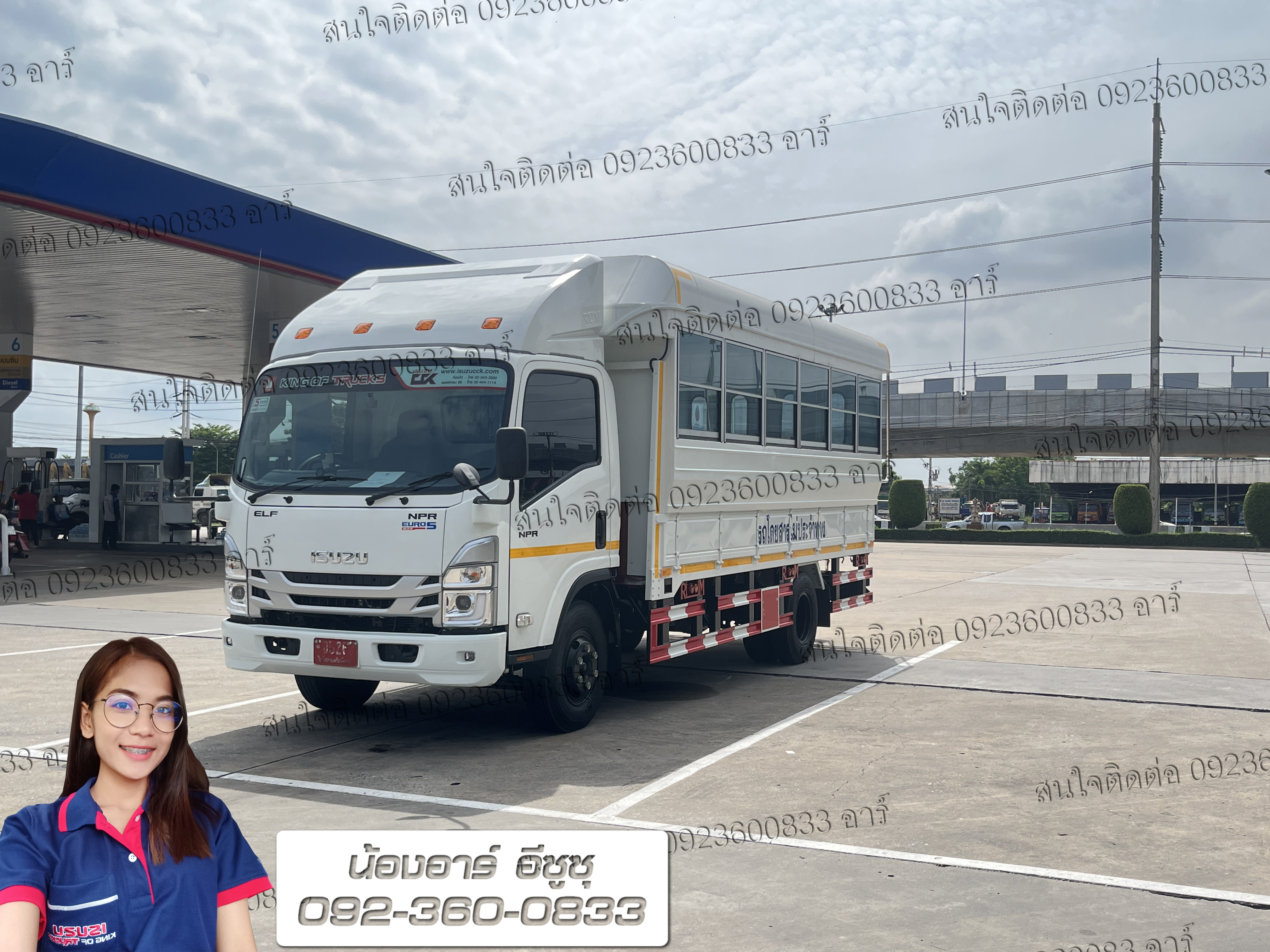 6 ล้อ ISUZU NPR Euro5 Max รถโดยสารแบบสองแถว