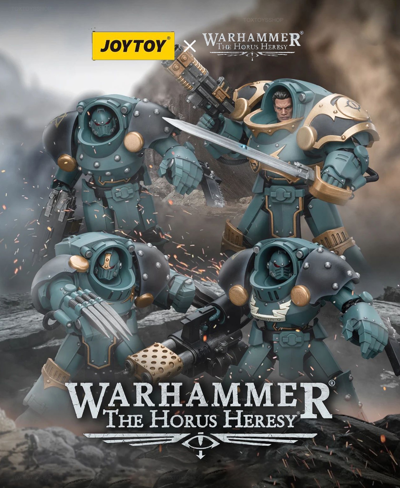 [สั่งจอง] Joytoy 1/18 : Warhammer : Sons Of Horus - JT7493 : Legion Praetor With Power Fist