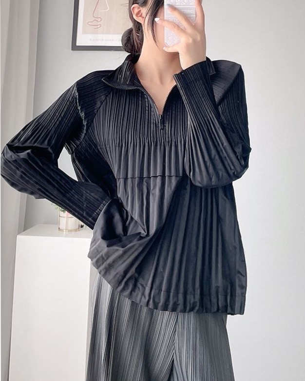 2MUAY รุ่น CX0439 เสื้อคลุมอัดพลีท LIGHTWEIGHT PLEATED ZIP JACKET 5 สี FREE SIZE