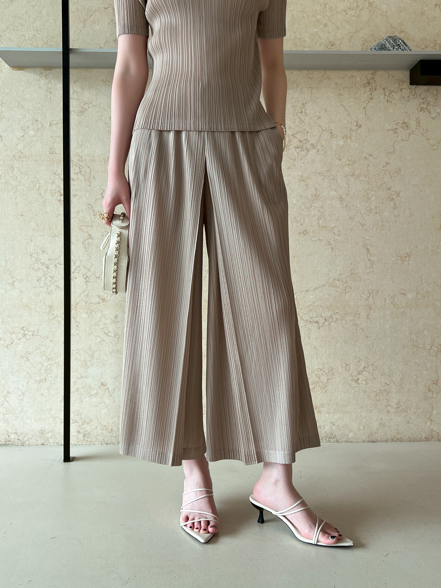 ปรับราคาลง20%!! ยาว 35นิ้ว!! 2MUAY รุ่น GJO11080 กางเกงอัดพลีท CULOTTE WIDE LEG PLEATED PANTS 8 สี FREE SIZE
