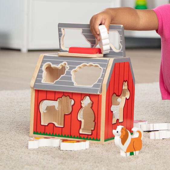 บล๊อกหยอดรูปสัตว์ฟาร์ม มีหูหิ้ว รุ่น 30149 Melissa & Doug Take-Along Sorting Barn การเล่นเสริมจินตนาการ ของเล่น,ของเล่นเสริมพัฒนาการ, ของเล่น