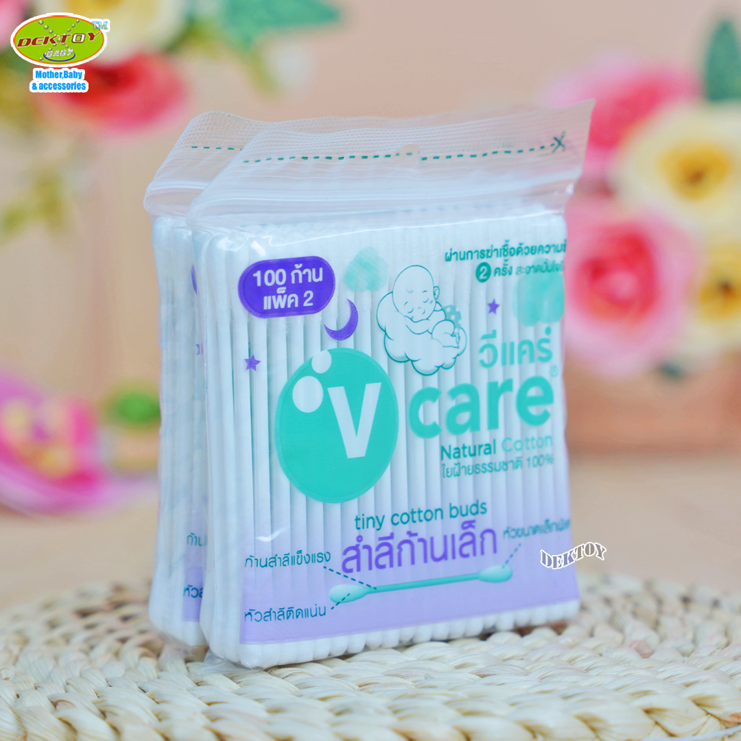 V care วีแคร์ สำลีก้านเล็กมินิ แพ็คคู่200ก้าน