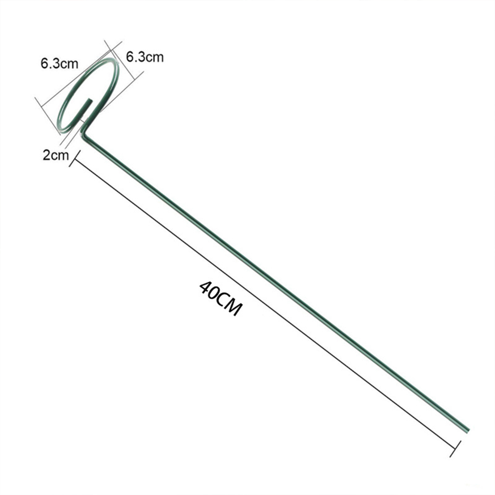 เสาล้อมลำต้น เหล็กเคลือบพลาสติก 1ชิ้น 40cm หนา 3mm เสียบดินช่วยพยุงลำต้นไม้ให้ล้ม