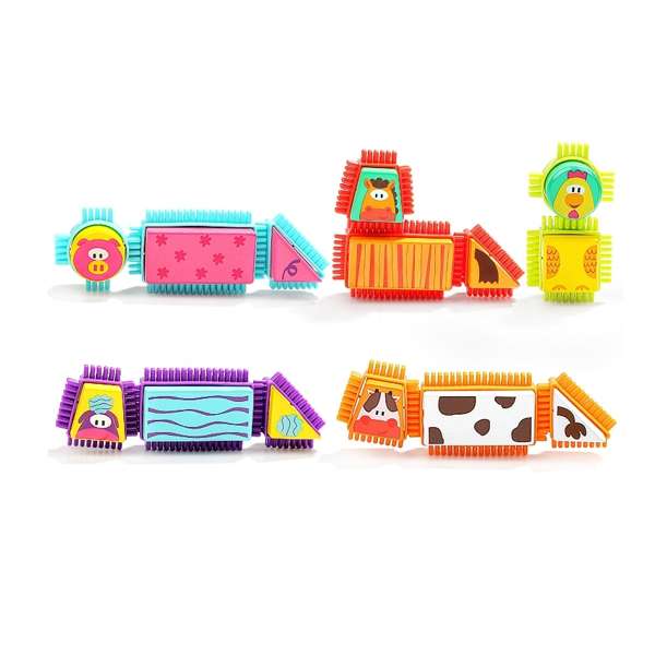 บล็อกไม้ขนแปรงมหัศจรรย์ 80 ชิ้น , ของเล่นเสริมพัฒนาการ, ของเล่นเด็กอนุบาล, สื่อการสอน