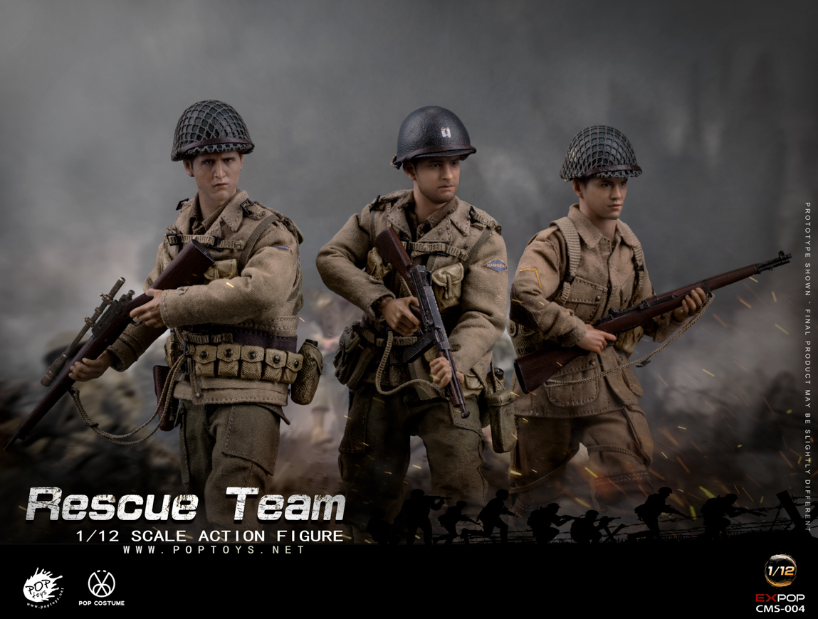 [สั่งจอง] POPTOYS 1/12 CMS004 WWII US Rescue Squad Captain/Shooter/Soldier