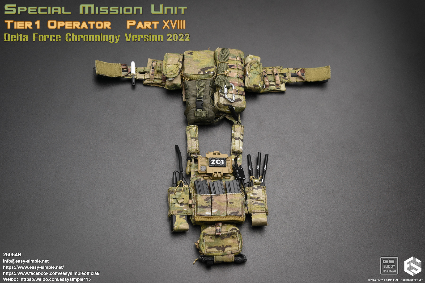 [สั่งจอง]Easy&Simple 26064B 1/6 : SMU Tier1 Operator Part XVIII Delta Force Chronology Version 2022
