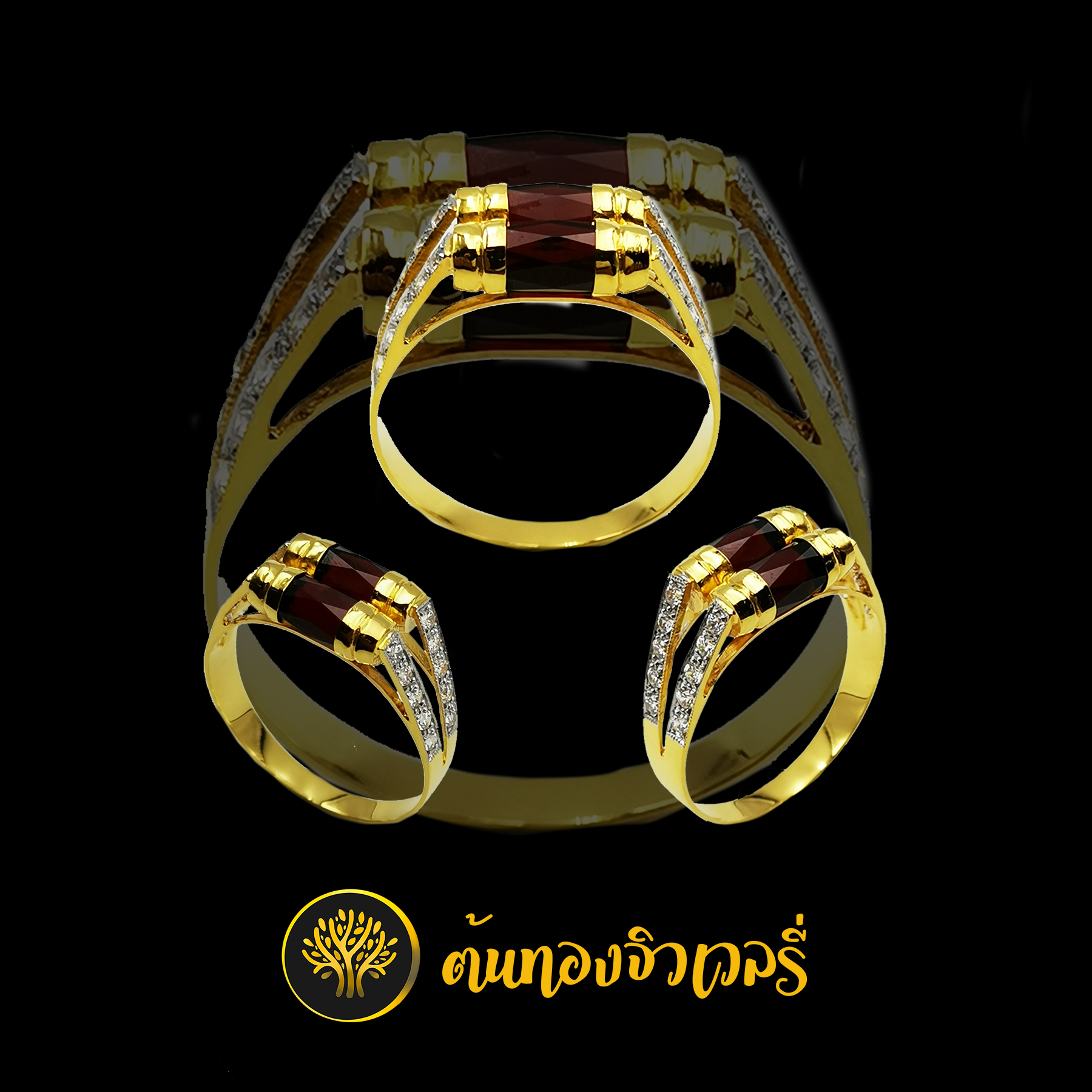 แหวนโกเมน2เม็ด