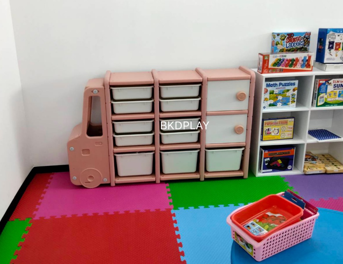 ชั้นวางของรถเด็ก 13ช่อง ชั้นเก็บของเด็ก,เฟอร์นิเจอร์เด็ก รถบัส พร้อมส่ง คิดค่าส่งตามจริง