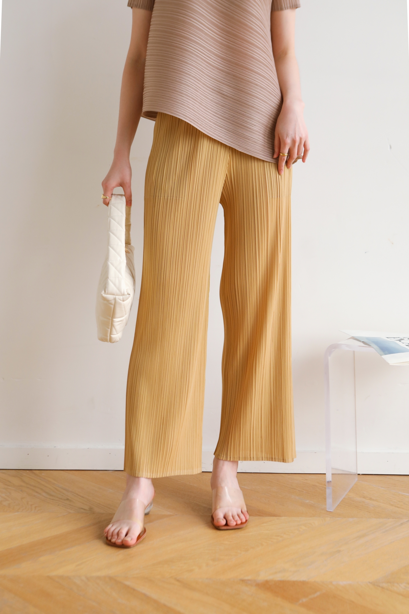 ยาว37นิ้ว! 2MUAY BASIC รุ่น GJO8312 กางเกงผู้หญิง กางเกงอัดพลีทคุณภาพ BASIC STRAIGHT PLEATED PANTS 12สี FREE SIZE