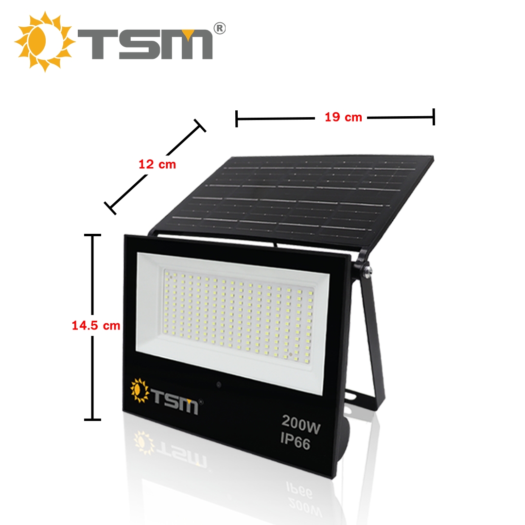 สปอร์ตไลท์ All in one รุ่น TSM-FD แผงโมโน ชาร์จไฟ แม้ในวันที่ไม่มีแดด Motion sensor ทนแดด ทนฝน ไฟหน้าบ้าน