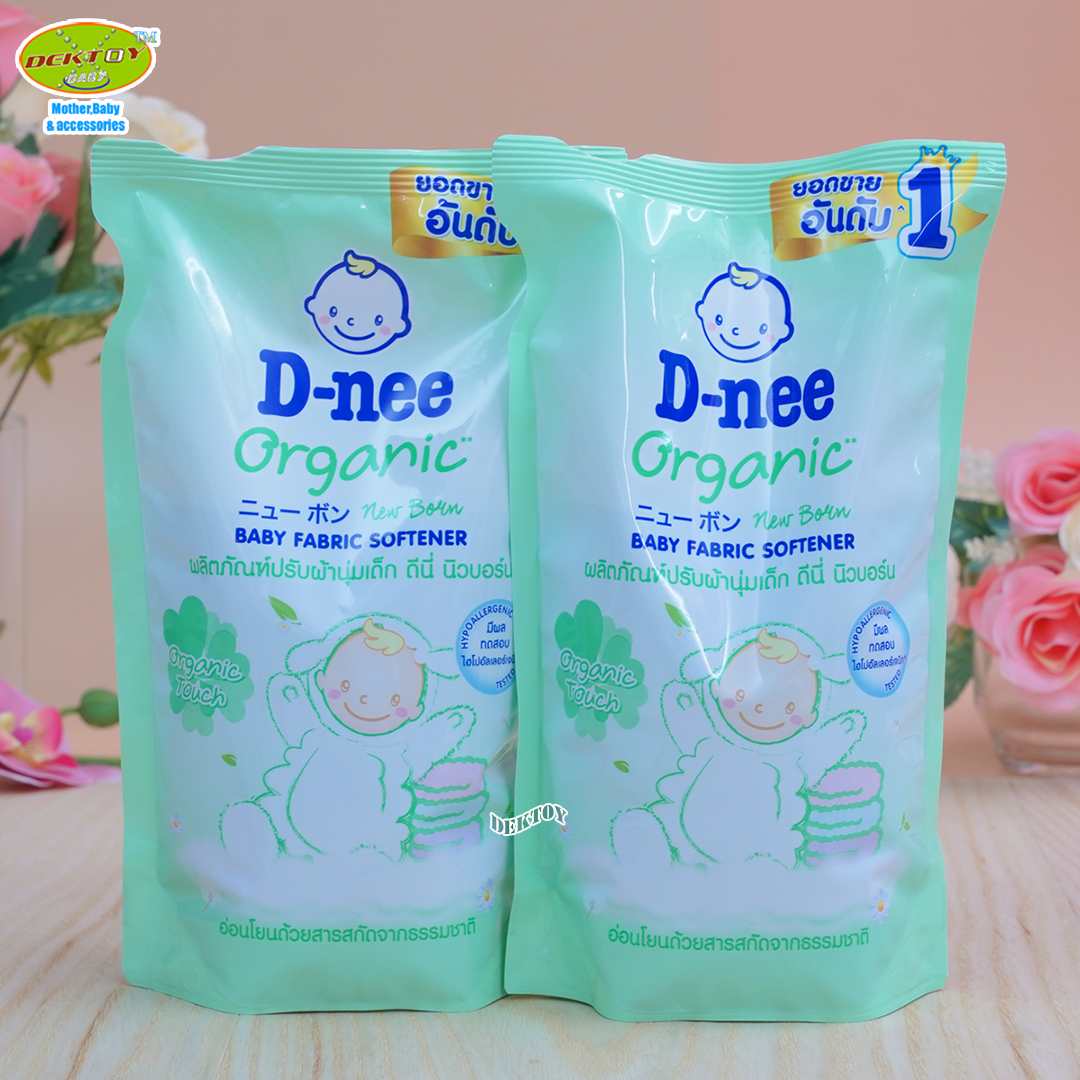 D-nee ดีนี่ น้ำยาปรับผ้านุ่มดีนี่ นิวบอร์น organic touch 550 มล. สีเขียว