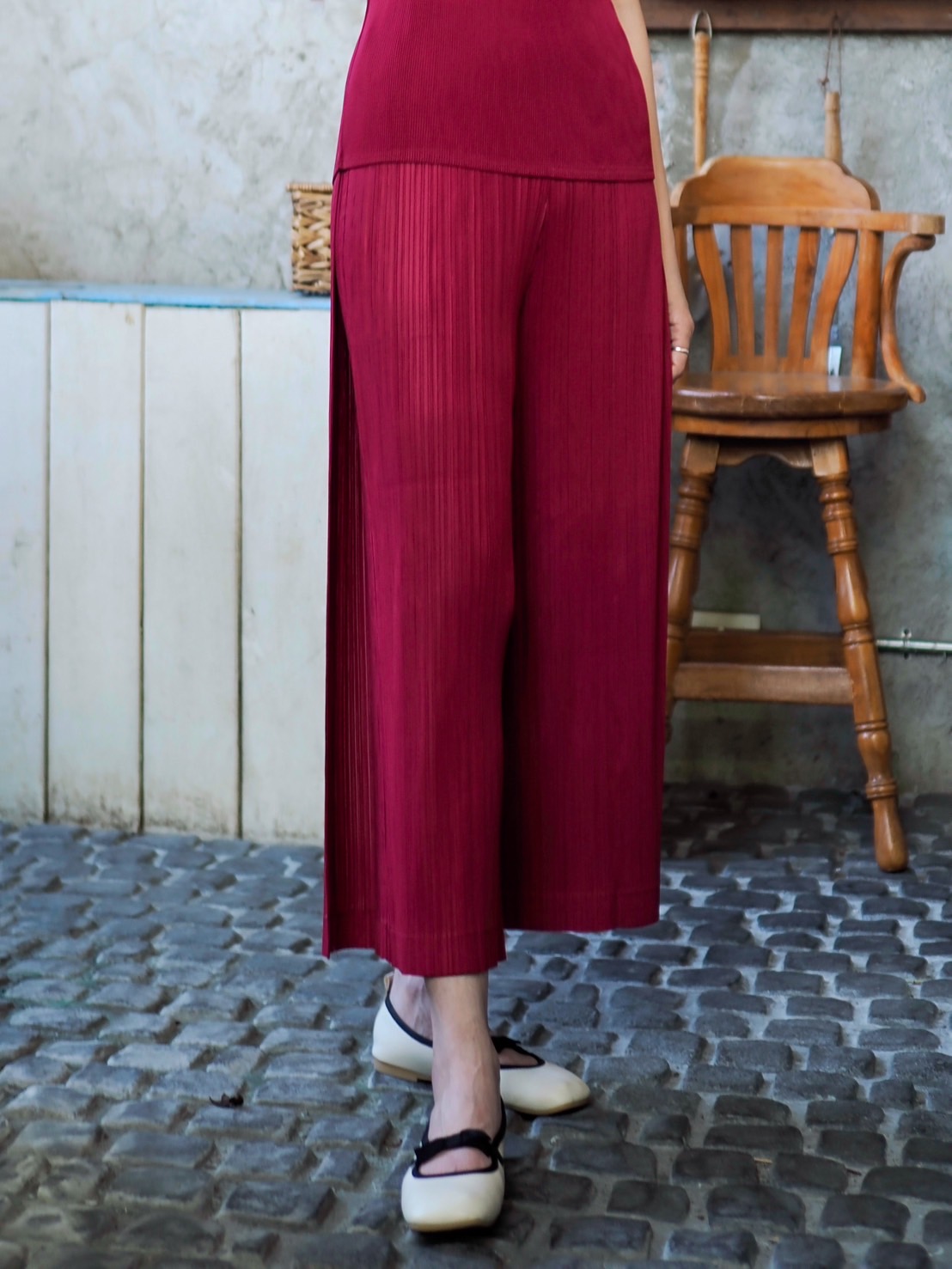 ยาว 33,ยาว 36นิ้ว 2MUAY รุ่น GJO1306 กางเกงพลีทคุณภาพ DOUBLE LAYER STRAIGHT PLEATED PANTS 15 สี FREE SIZE