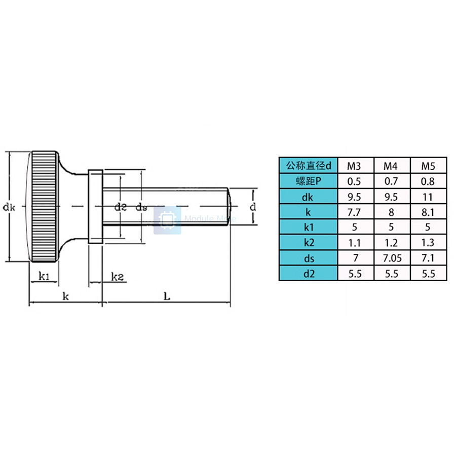 สกรูมือหมุน Hand screw big head step hand screw bolt