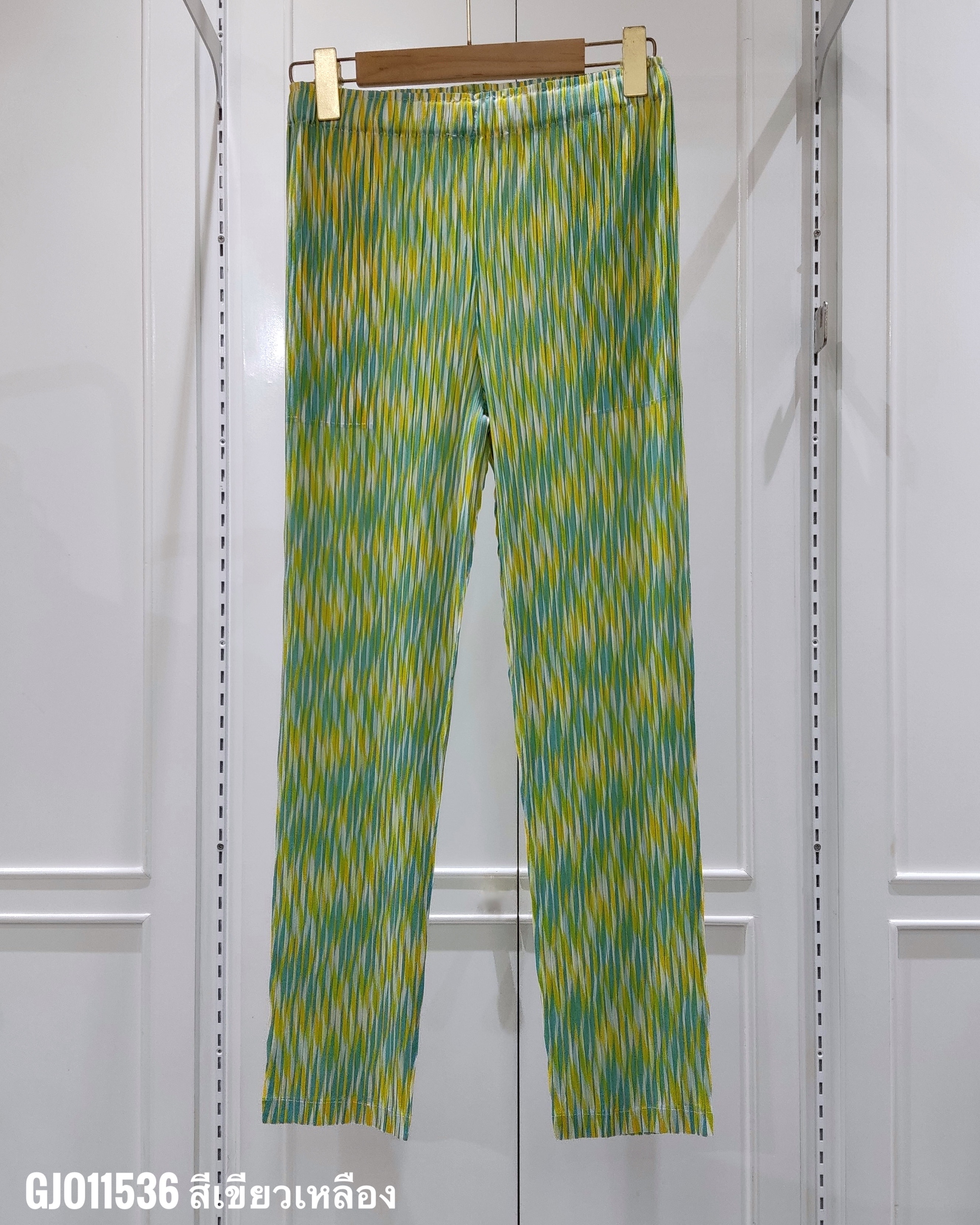 ยาว 36นิ้ว!! 2MUAY รุ่น GJO11536 กางเกงพลีทคุณภาพ SLIM STRAIGHT PRINTED PLEATED PANTS 5 สี FREE SIZE