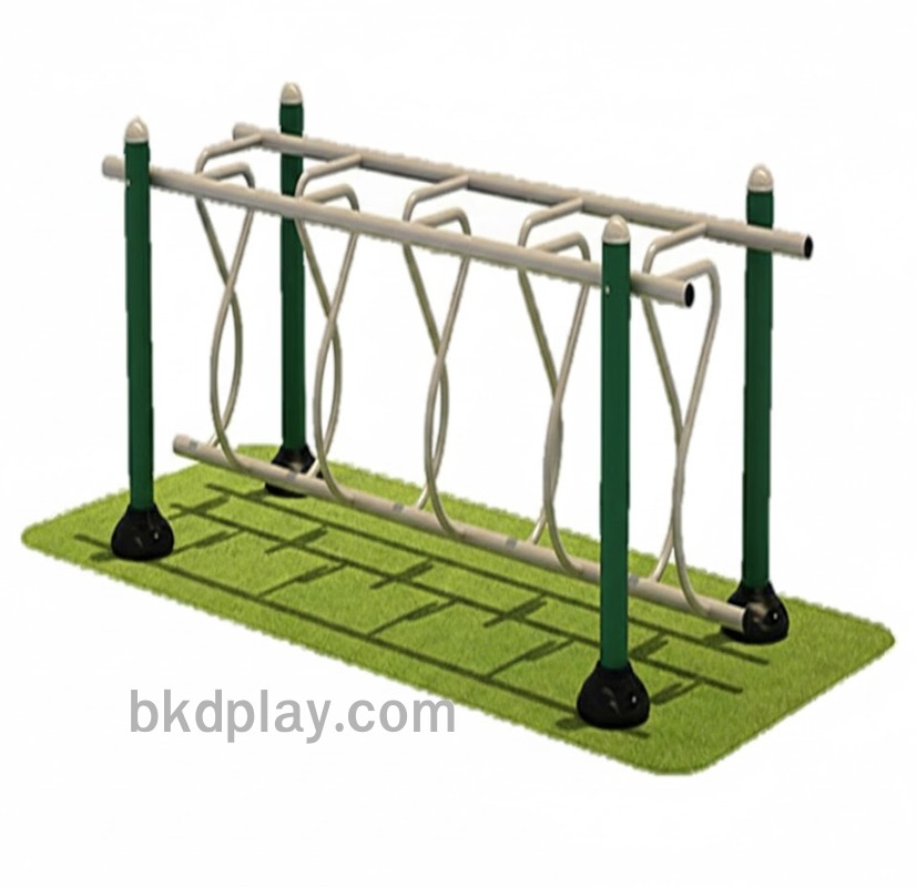 บาร์ไต่ทรงตัวซิกแซก เครื่องเล่นสนาม กลางแจ้ง เหล็ก ตั้งพื้น , ของเล่น สั่งผลิต 10-20 วัน ขนาด100x200x150 ซม.