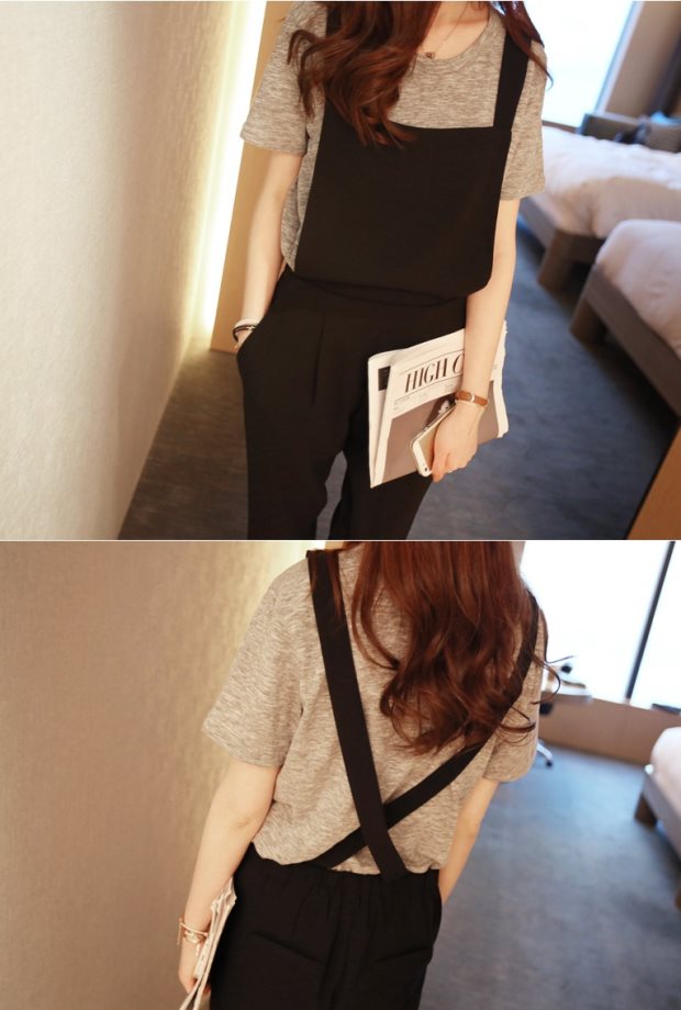 ชุดเอี๊ยมขายาว มีกระเป๋า2ข้าง สีดำ ตามแบบ ไซส์ L