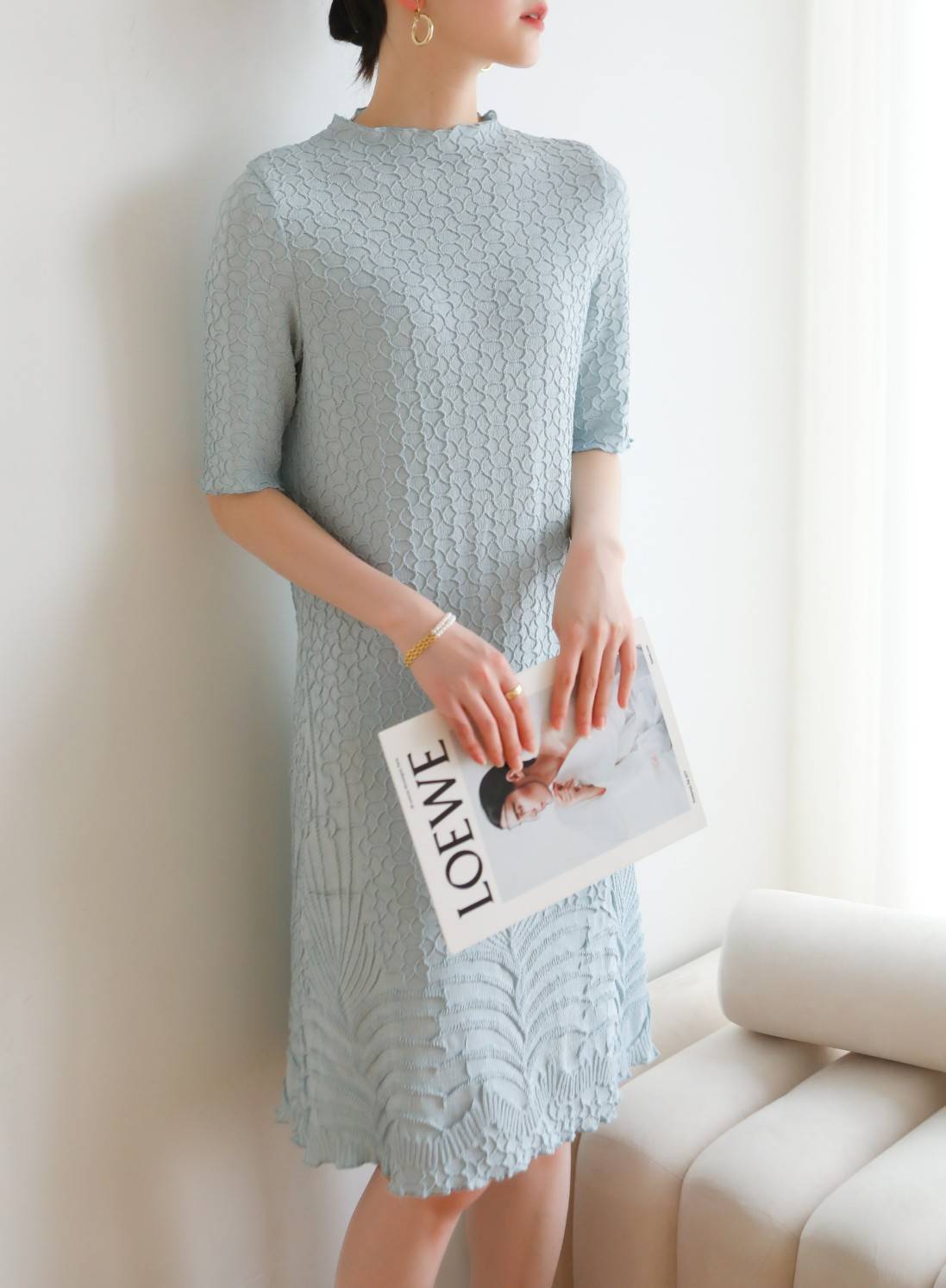 2MUAY รุ่น GJO4553 LUX A LINE PLEATED DRESS เดรสผู้หญิง เดรสพลีทคุณภาพ 4สี FREE SIZE