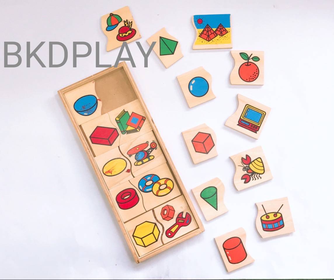 เกมจับคู่ภาพกับรูปทรง , ของเล่นไม้, ของเล่นเสริมพัฒนาการ, ของเล่นเด็กอนุบาล, สื่อการสอนเด็กอนุบาล