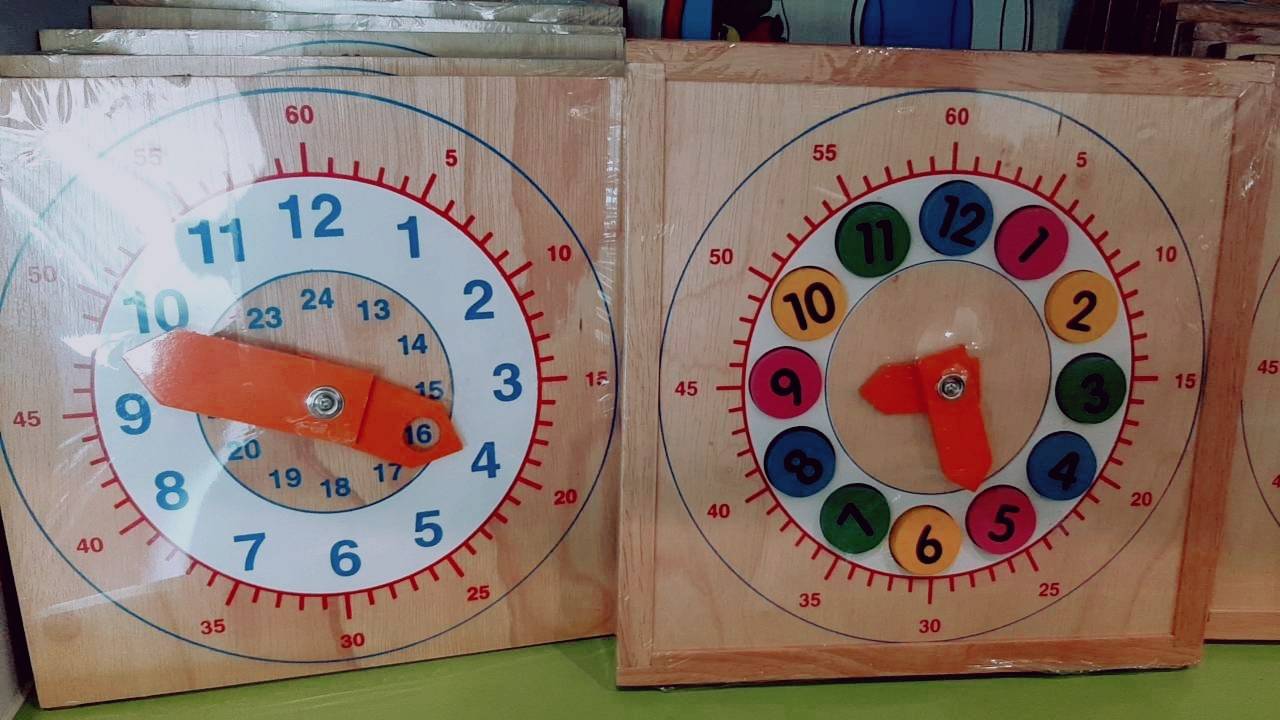 นาฬิกาตั้งโต๊ะ, นาฬิกาไม้, นาฬิกาสื่อการสอน,ของเล่นเสริมพัฒนาการ, ของเล่น, สื่อการสอนปฐมวัย