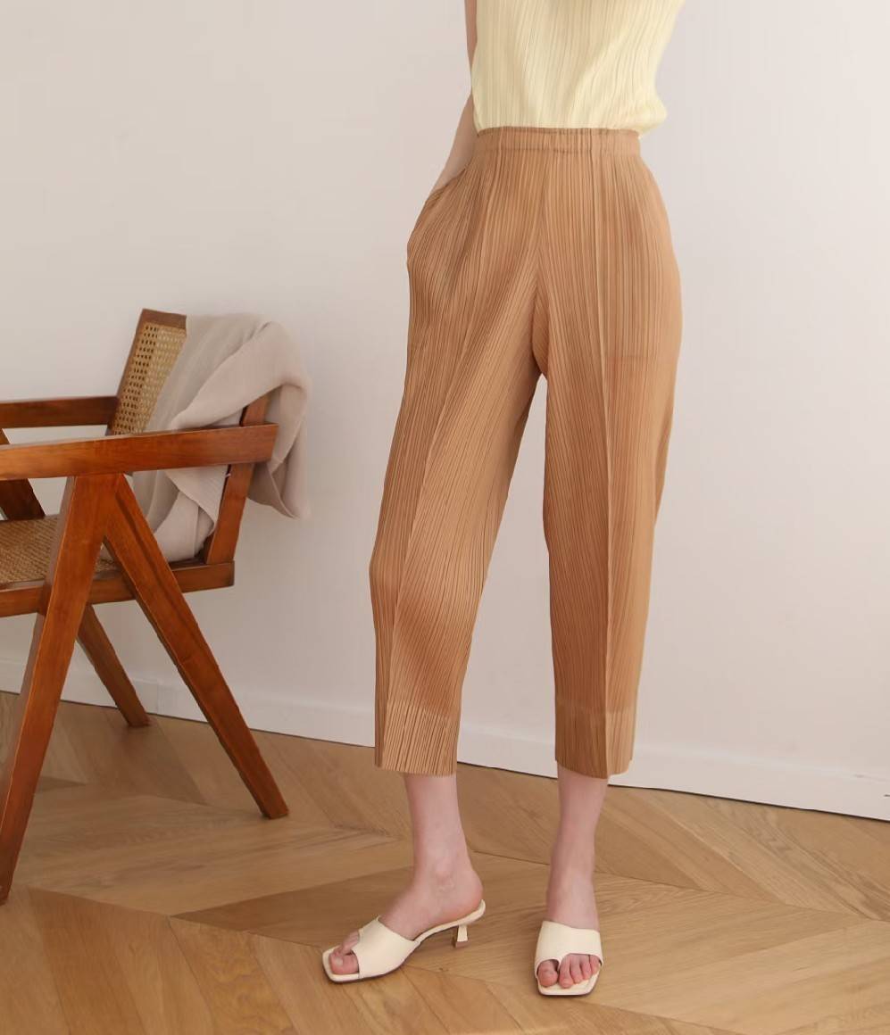 ปรับราคาลง20%!! ยาว34นิ้ว! 2MUAY รุ่น GJO7582 กางเกงพลีทคุณภาพ SLIM TUCK PLEATED PANTS 9 สี FREE SIZE