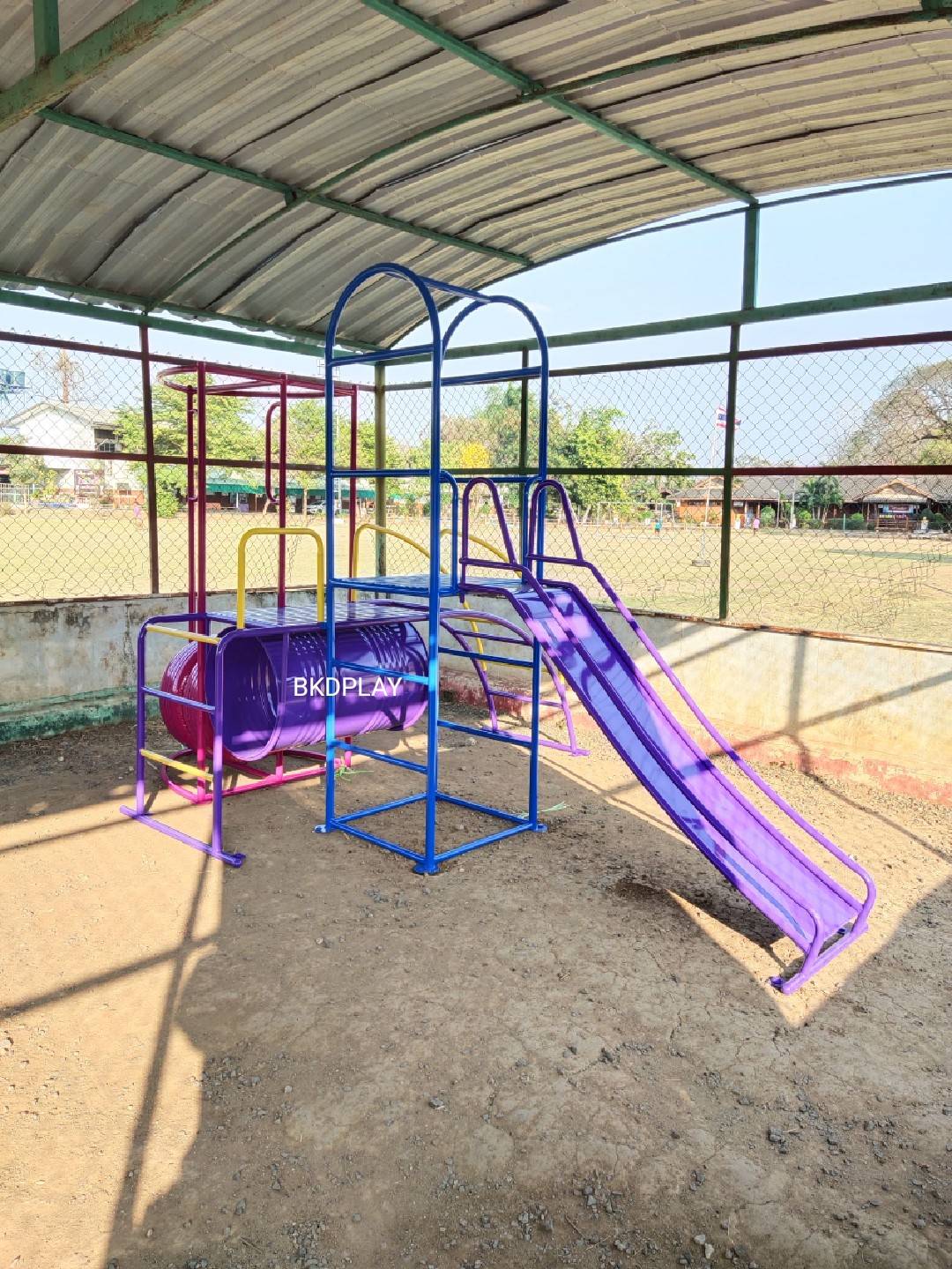 ชุดรวมB เครื่องเล่นสนามกลางแจ้ง ,เครื่องเล่นสนามเหล็ก สไลเดอร์ อุโมงค์ บาร์โหน ปีนป่าย OutdoorPlayground,ผลิตเครื่องเล่นสนาม,เครื่องเล่นในสนามเด็กเล่น,เครื่องเล่นงบสพฐ.,ประชารัฐ, ราคาโรงงาน ขนาดไม่น้อยกว่า 240 x 340 x 220 ซม.