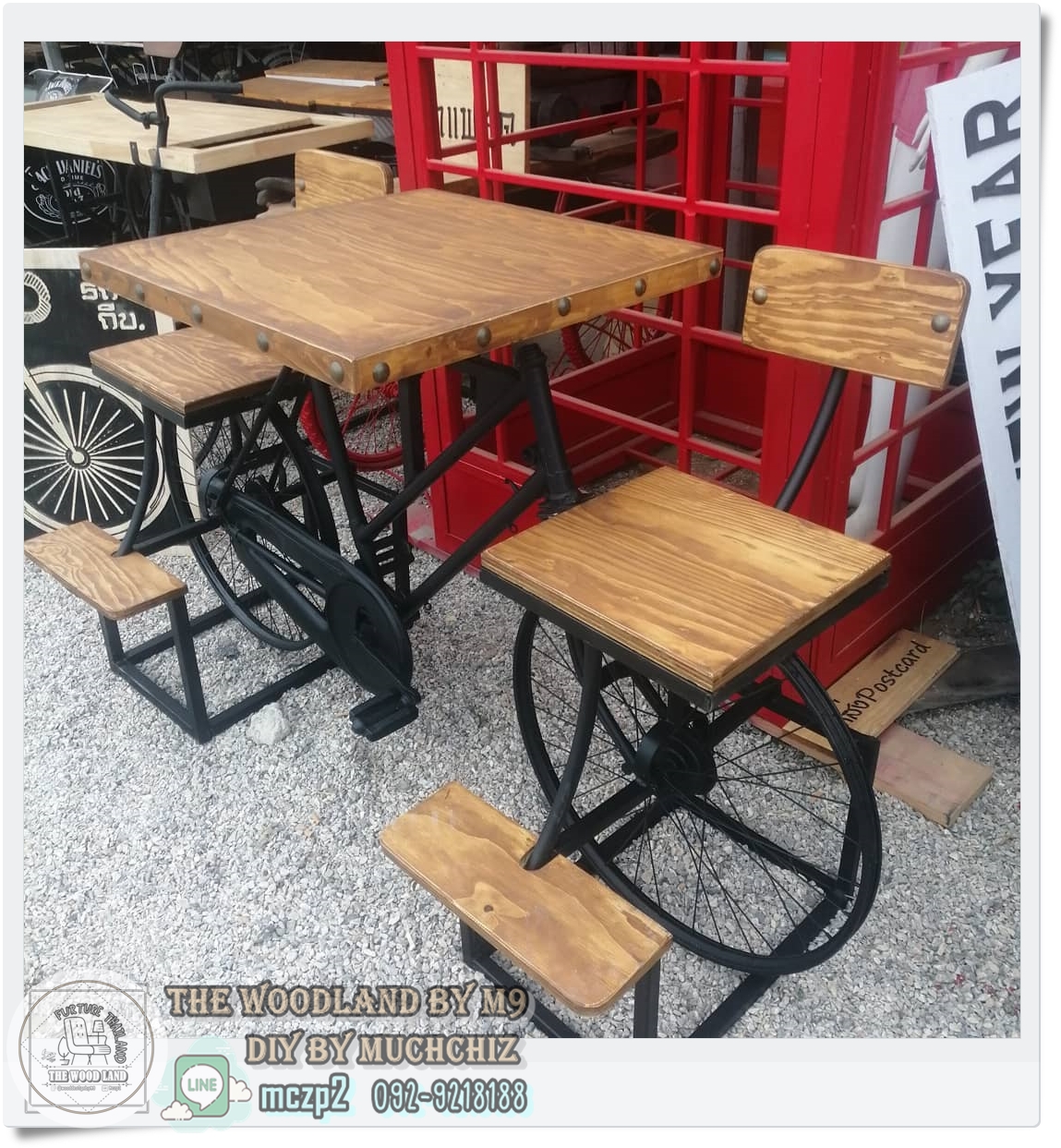 #BICYCLE Design 2ที่นั่ง #เฟอร์นิเจอร์จักรยานวินเทจ #เฟอร์นิเจอร์ตกแต่งร้านกาแฟ 05
