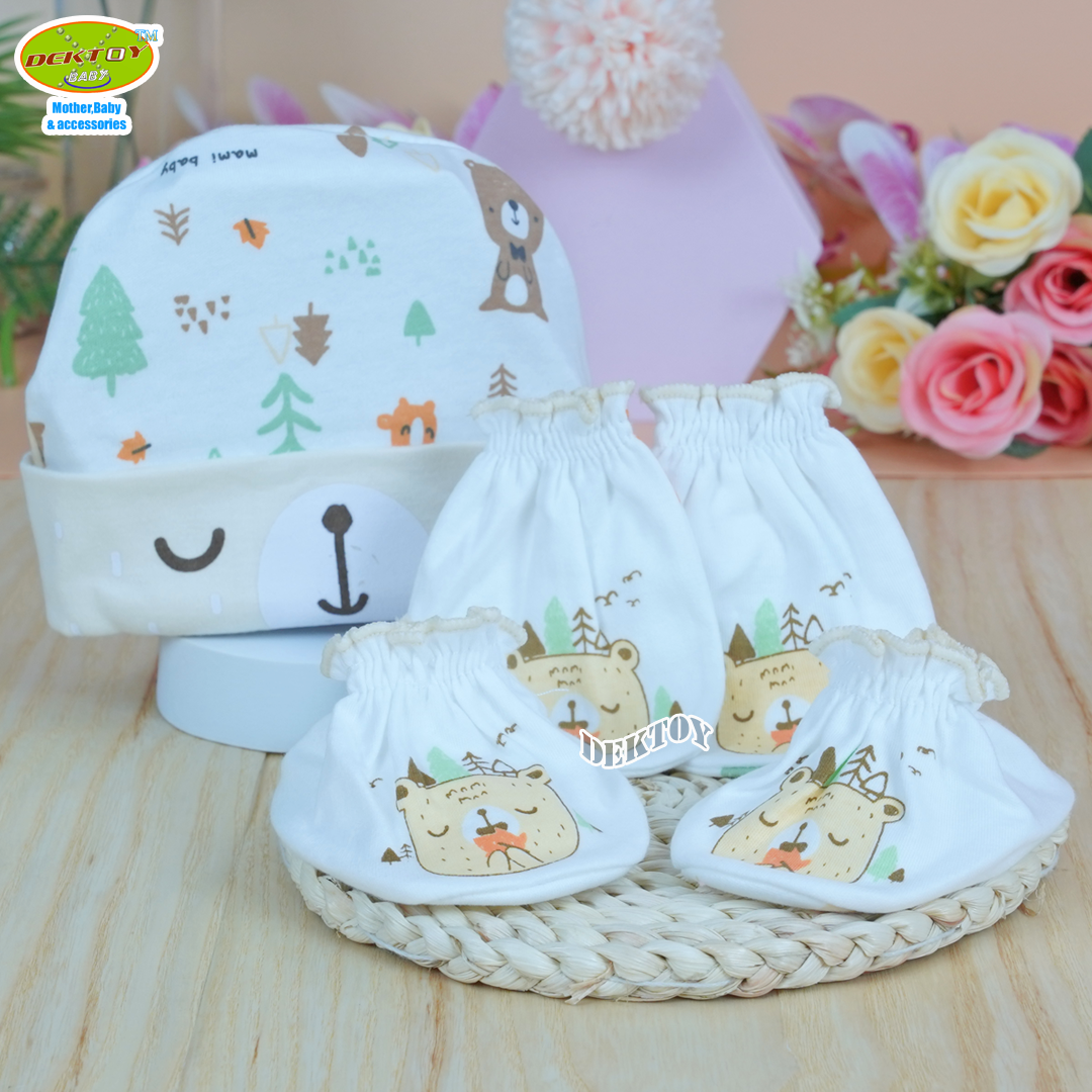 Mami baby ถุงมือ+ถุงเท้า+หมวก เด็กแรกเกิด - 3เดือน