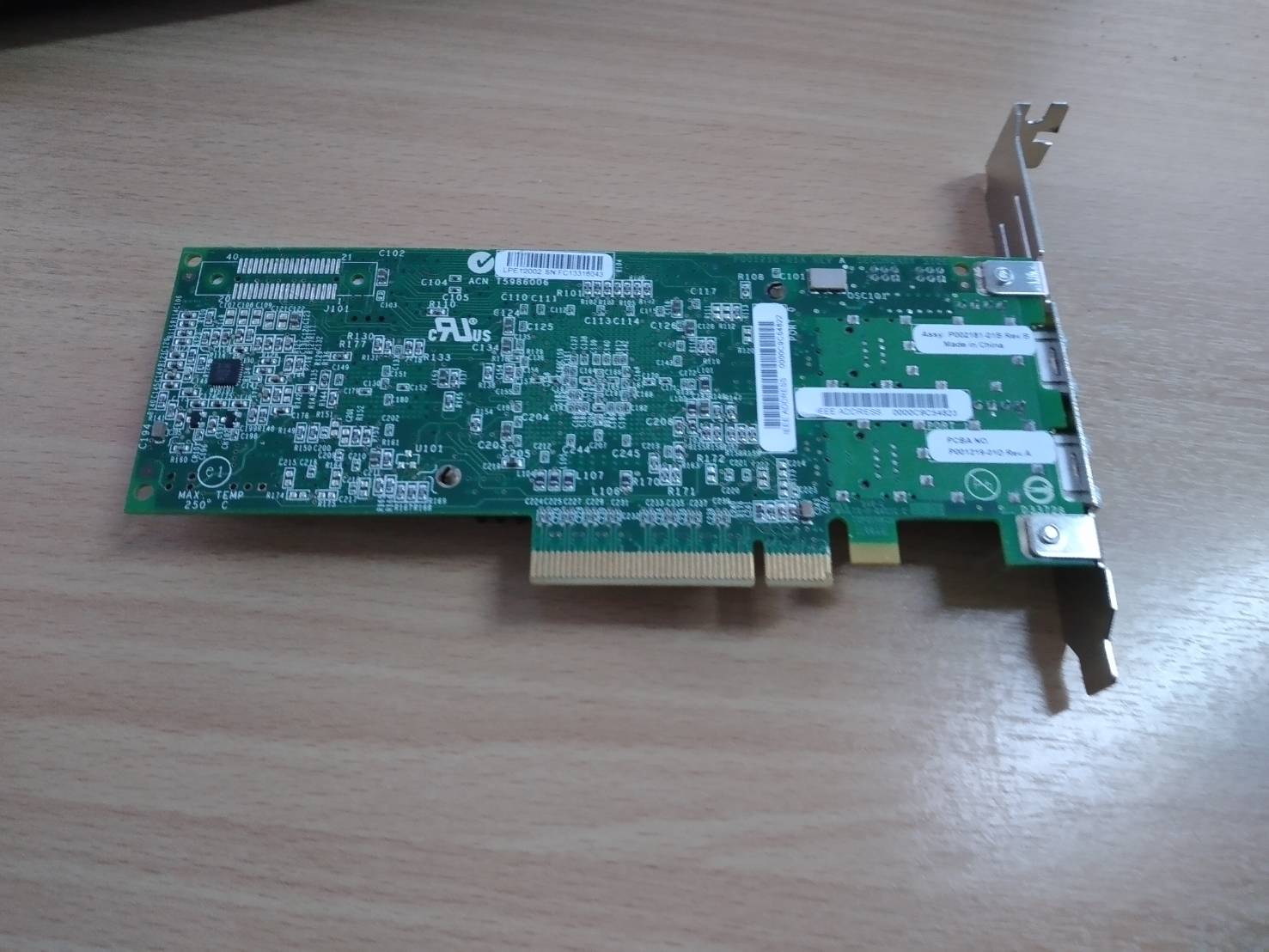 Dual Port 8GFC Fibre Channel PCI-e x8 IBM 10N9824 Emulex LPE12002 ขายาว