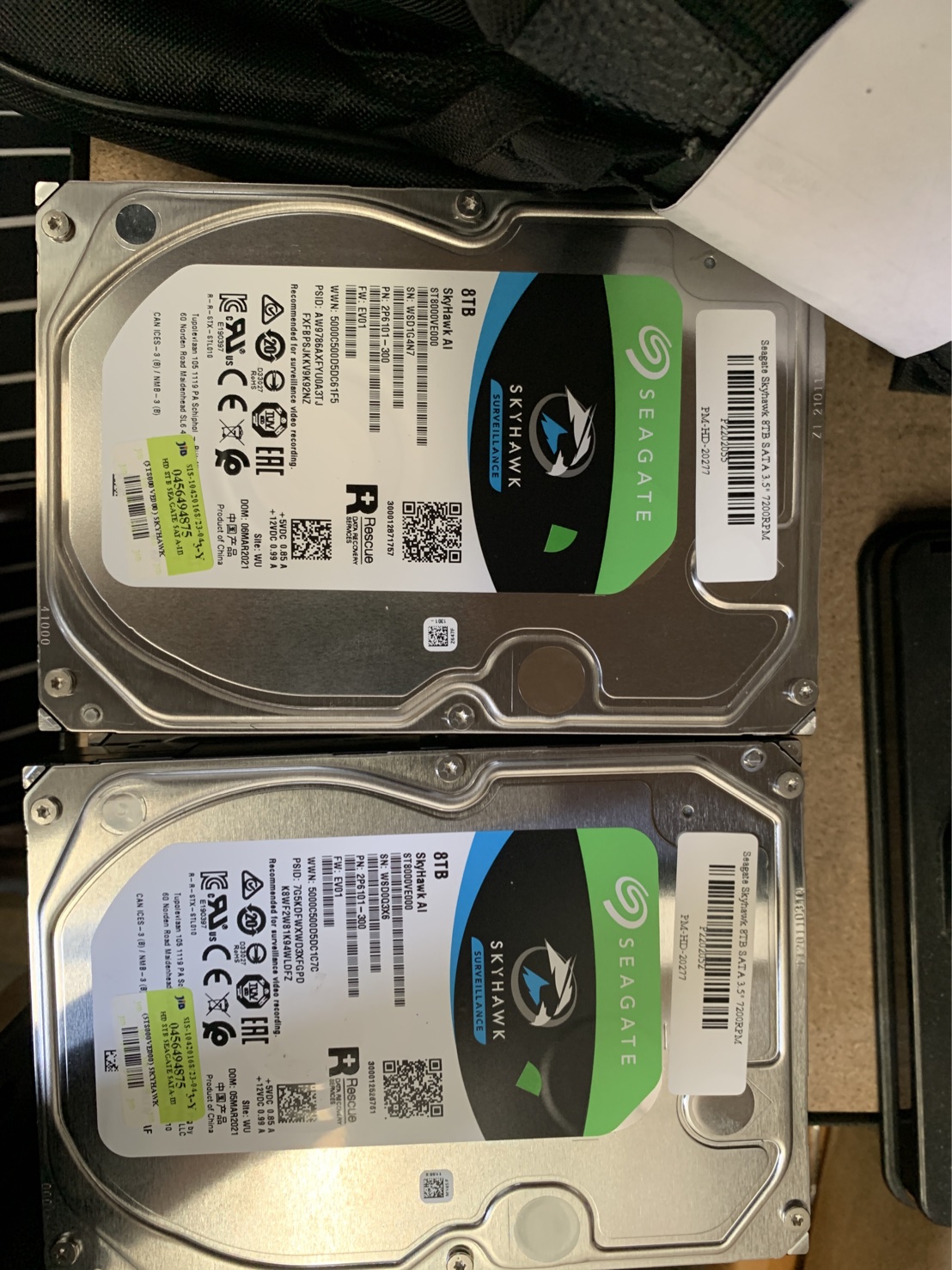 ฮาร์ดดิสก์ SATA-III 8TB Seagate SkyHawk AI (256MB./ST8000VE000) สินค้ามือสอง มีประกัน