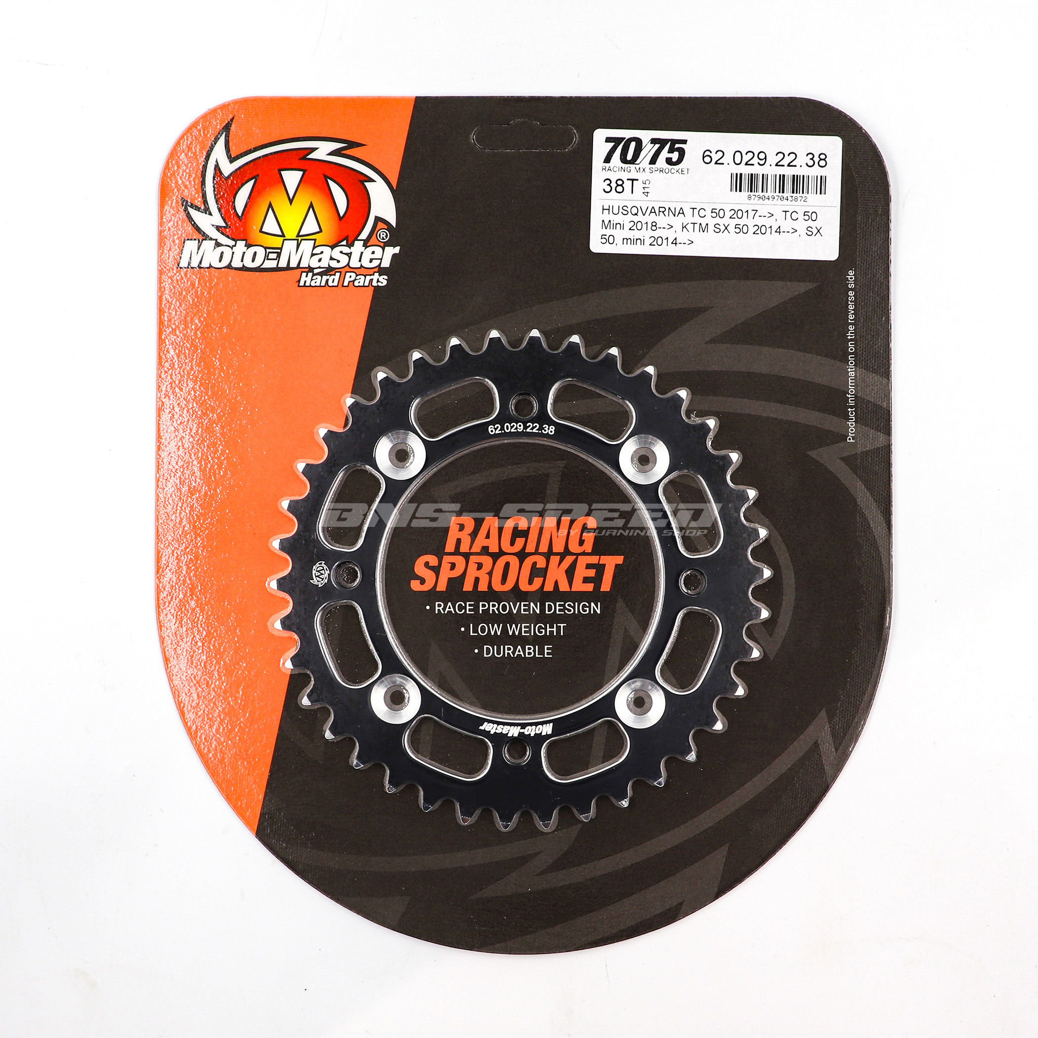 สเตอร์หลัง Moto Master Rear Sprockets 7075 38T (415) KTM 50SX 14-24, TC50 17-24