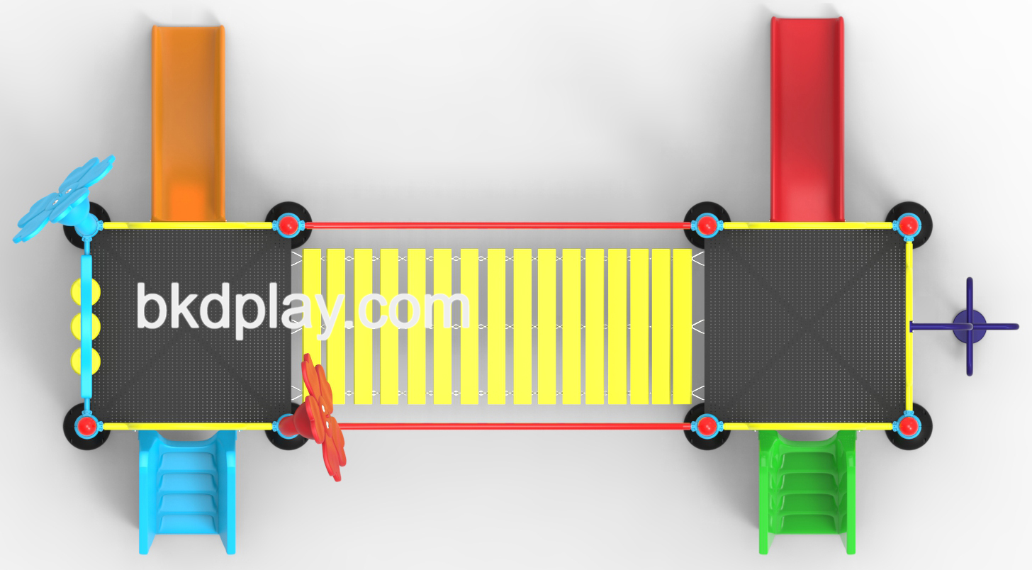 ชุดหอสะพานแขวนสไลด์ 70, เครื่องเล่นสนามกลางแจ้ง , เครื่องเล่นสนามแบบเหล็ก,สะพาน,สไลเดอร์, OutdoorPlayground, ราคาโรงงาน สินค้าสั่งผลิต 10-20 วัน ขนาด 300x490x250 ซม.