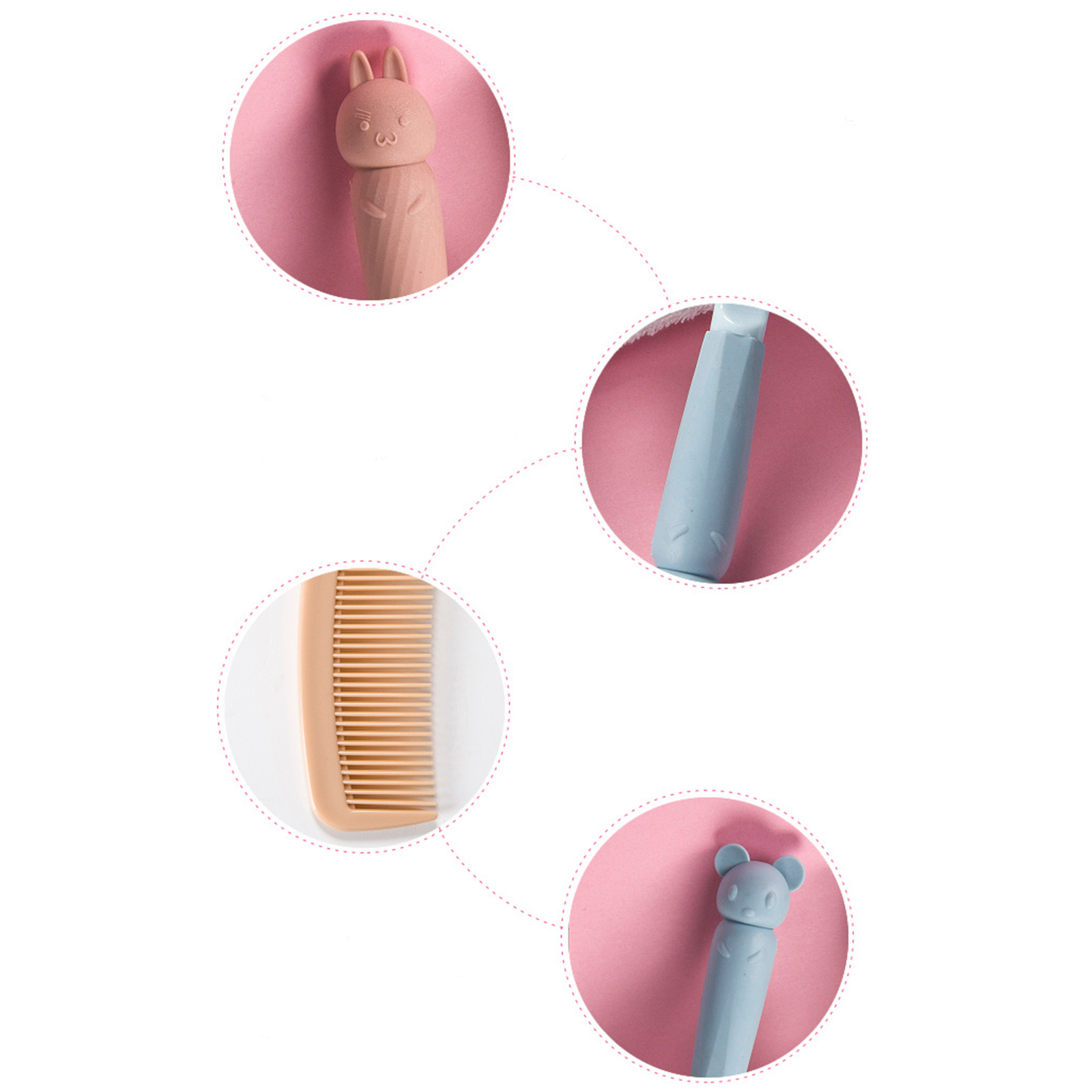 🔥Sale ลดราคา🔥 หวีซี่ Set-4 หัวการ์ตูน 1191 ขนาด 22x4.5cm มีให้เลือก 2ลาย ลายละ 3สี ดีไซน์สวย