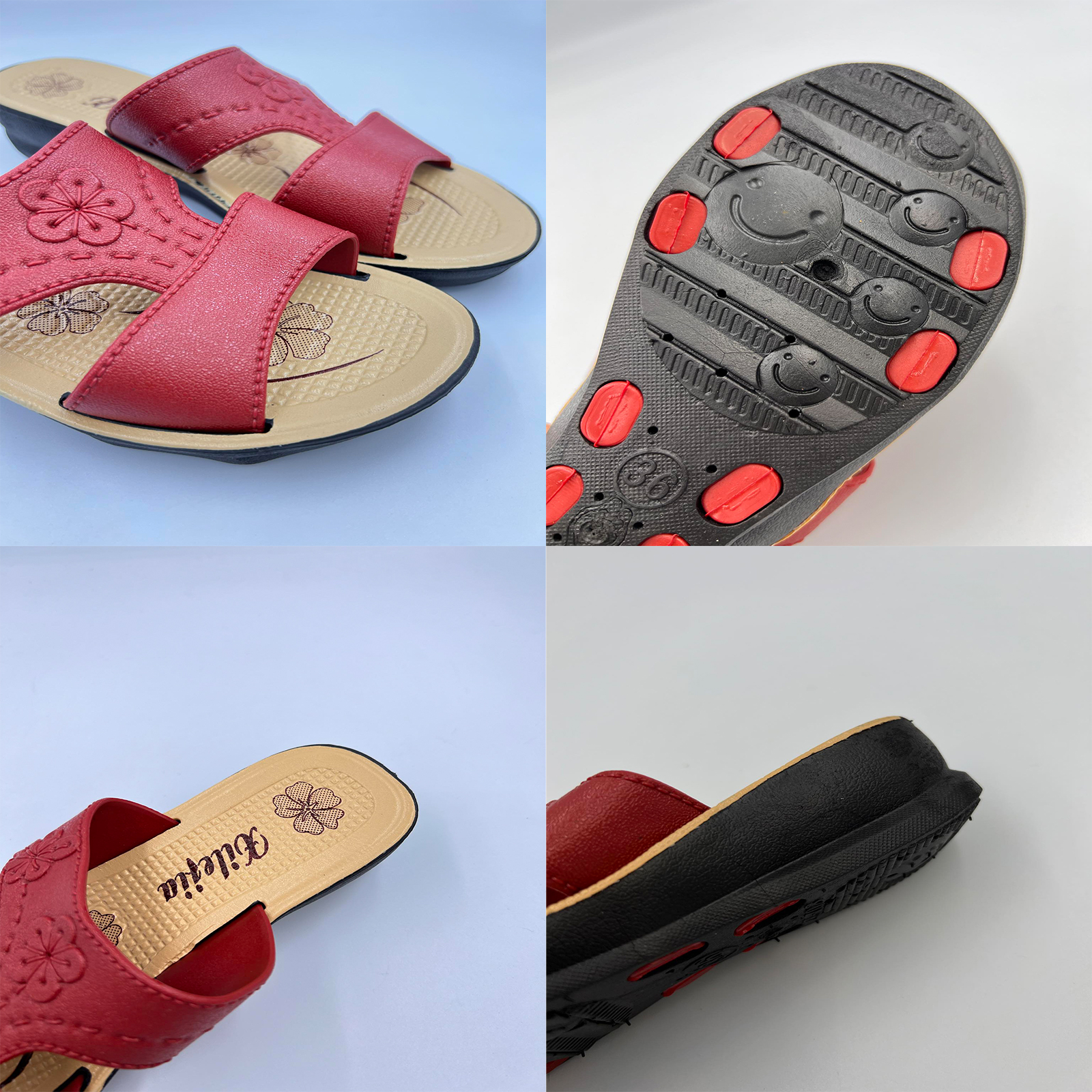 รองเท้าผู้หญิง รุ่น บ๊วยเส้นจุด ส้นหนา 3.5cm ยาง PVC พื้นนิ่ม ใส่สบายเท้า พื้นยางกันลื่น คุณภาพดี