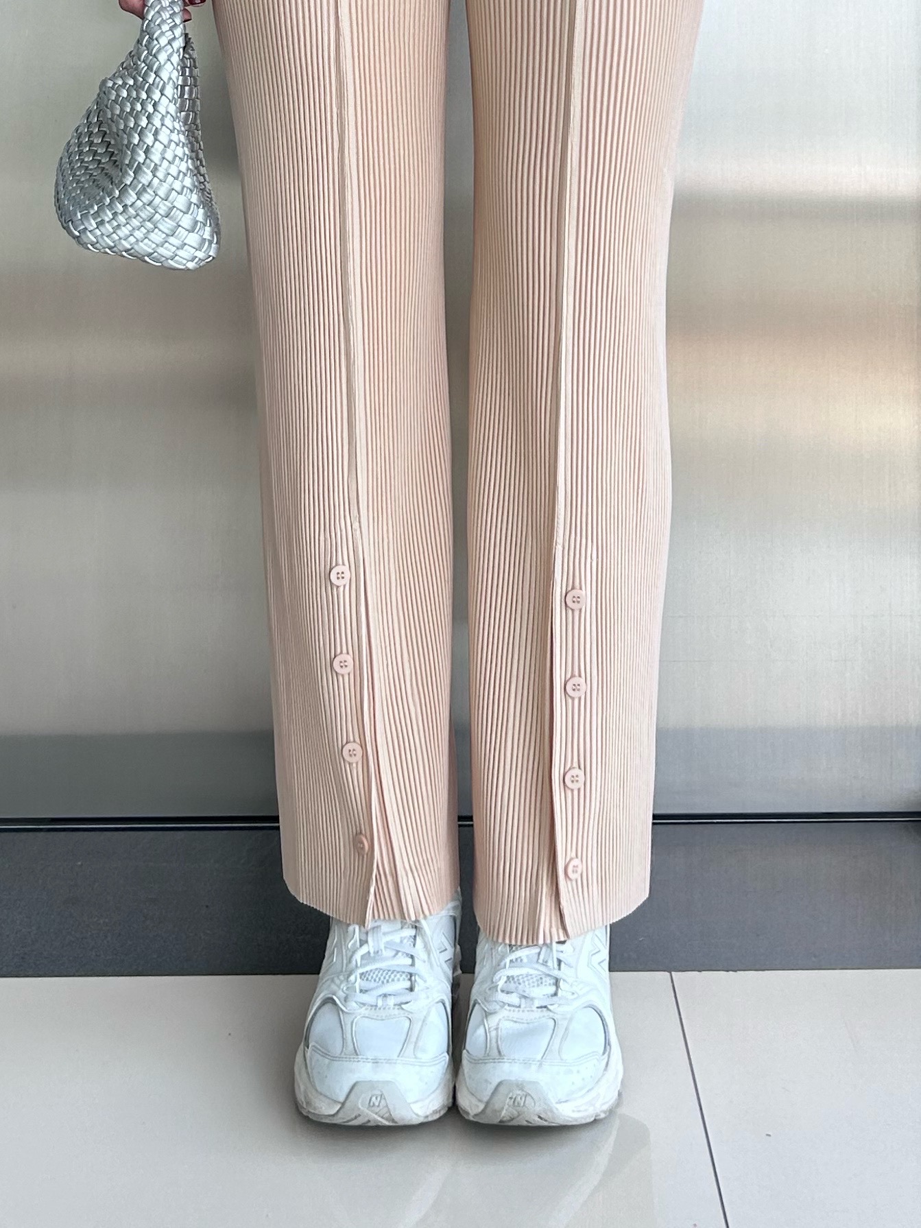 ยาว 38.5 นิ้ว 2MUAY รุ่น GJO1871 กางเกงพลีทคุณภาพ THICK STRAIGHT LEG SPIT FRONT PLEATED PANTS 10สี FREE SIZE