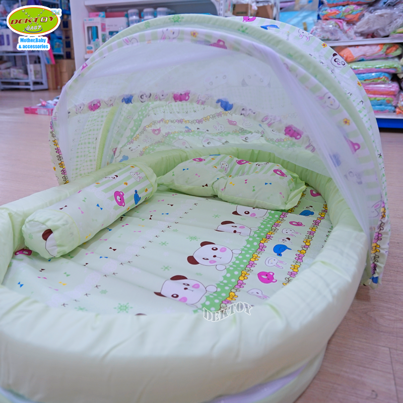 ที่นอนเด็ก+มุ้งครอบ มุ้ง เบาะที่นอน เเละขอบกั้น