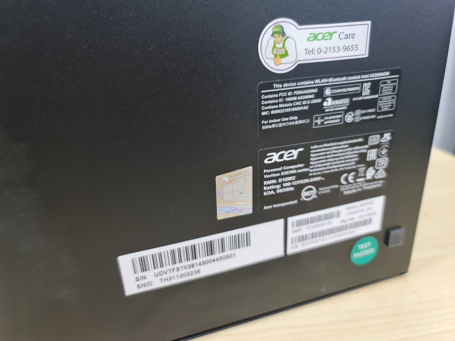 Acer Veriton X2670G SFF คอมพิวเตอร์ตั้งโต๊ะ (i5-10400/8GB/M.2 512GB)