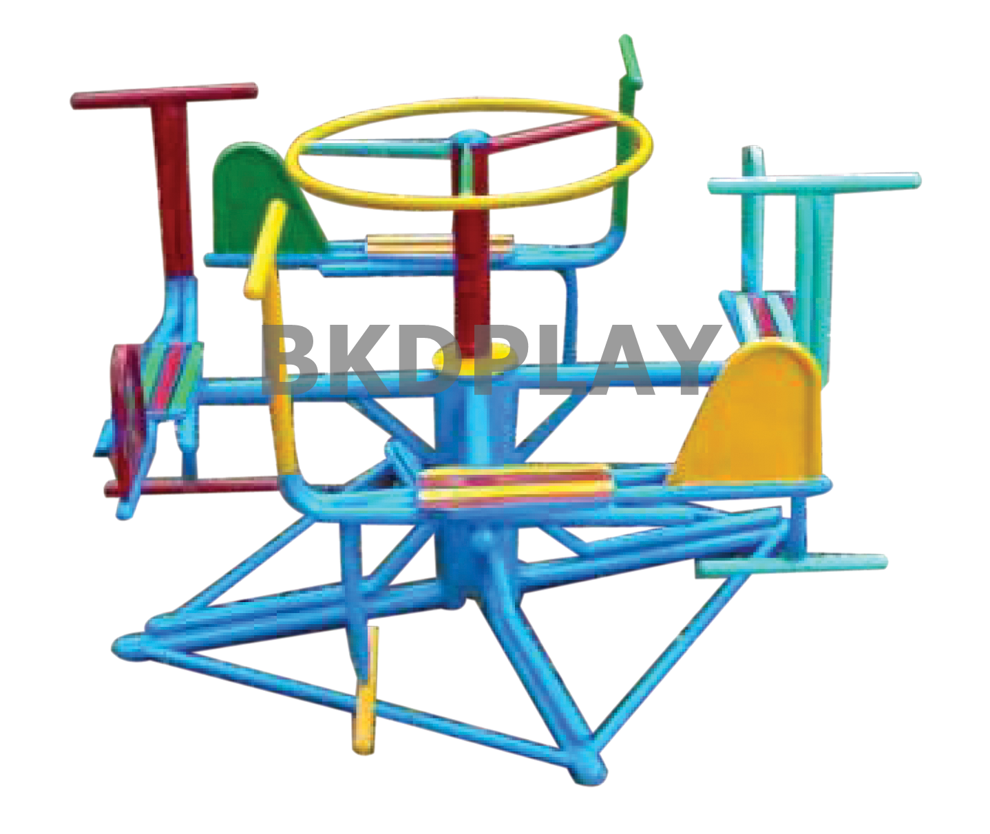 เครื่องเล่นสนาม กลางแจ้ง เหล็ก,ม้าหมุน เครื่องบินหมุน 4 ที่ Outdoor Playground, ราคาโรงงาน สินค้าสั่งผลิต 10-20 วัน